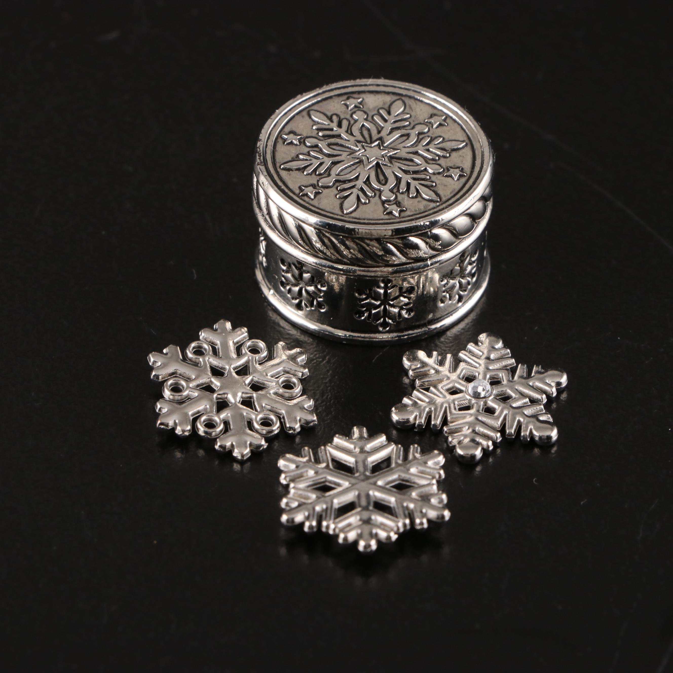 Crystal Figurines and Silver Plate Trinket Box