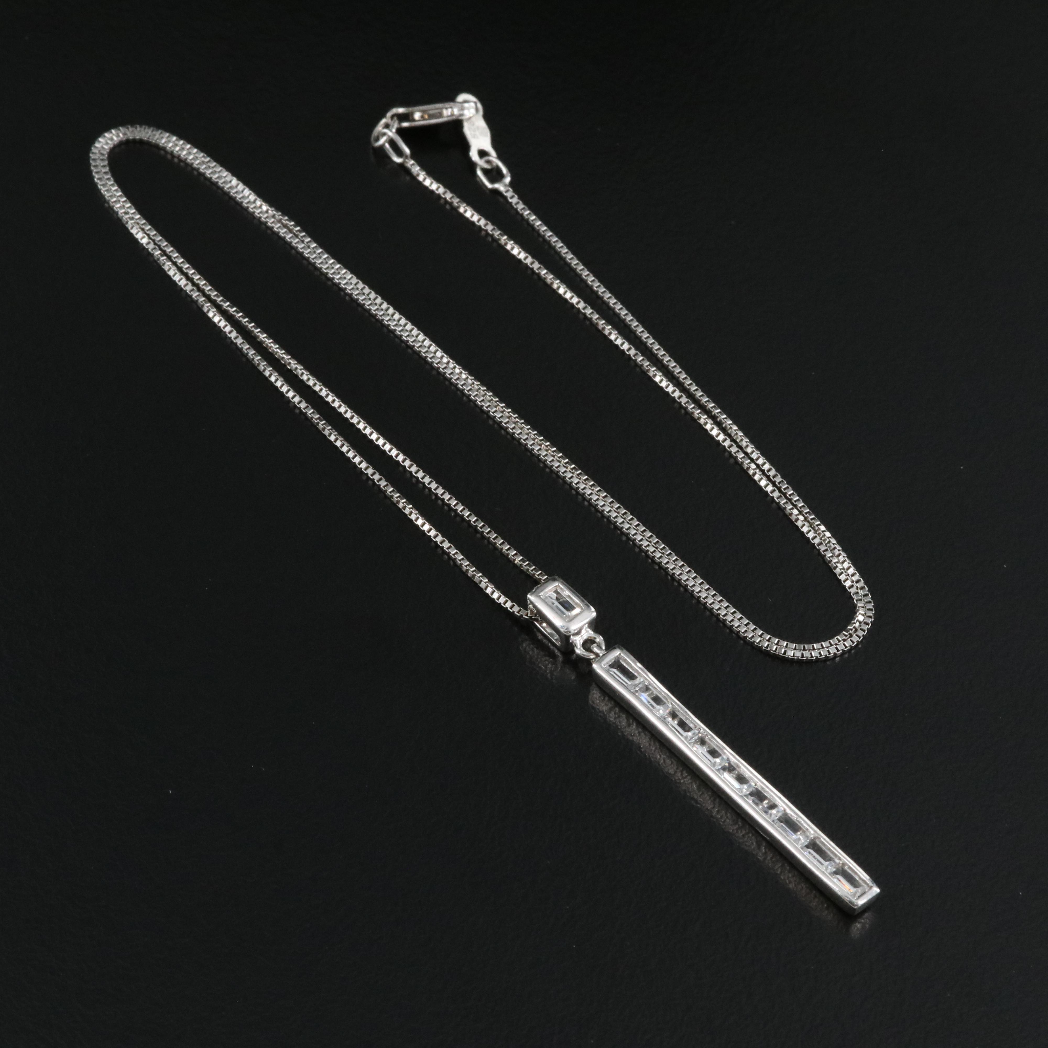 Sterling Sapphire Pendant Necklace