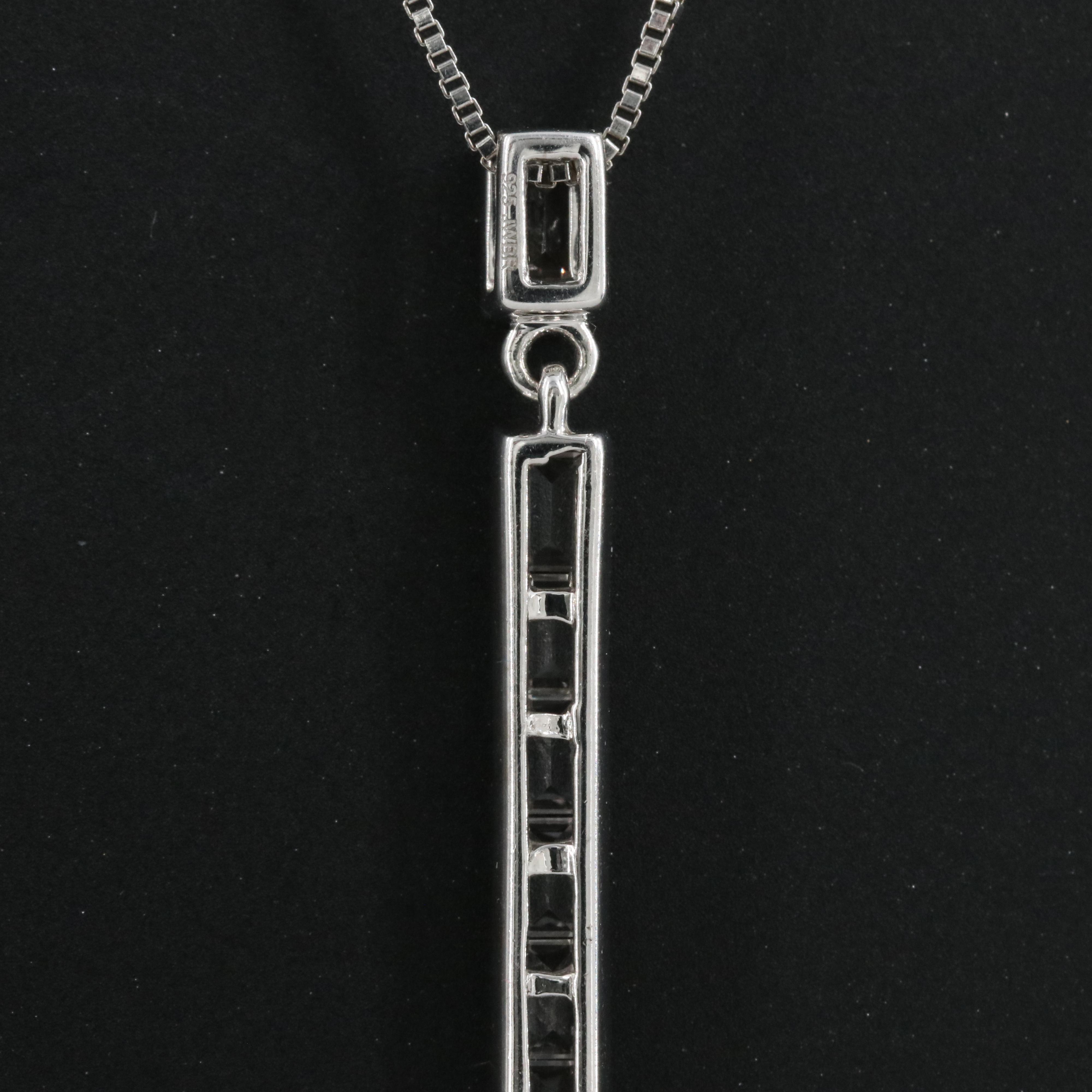 Sterling Sapphire Pendant Necklace