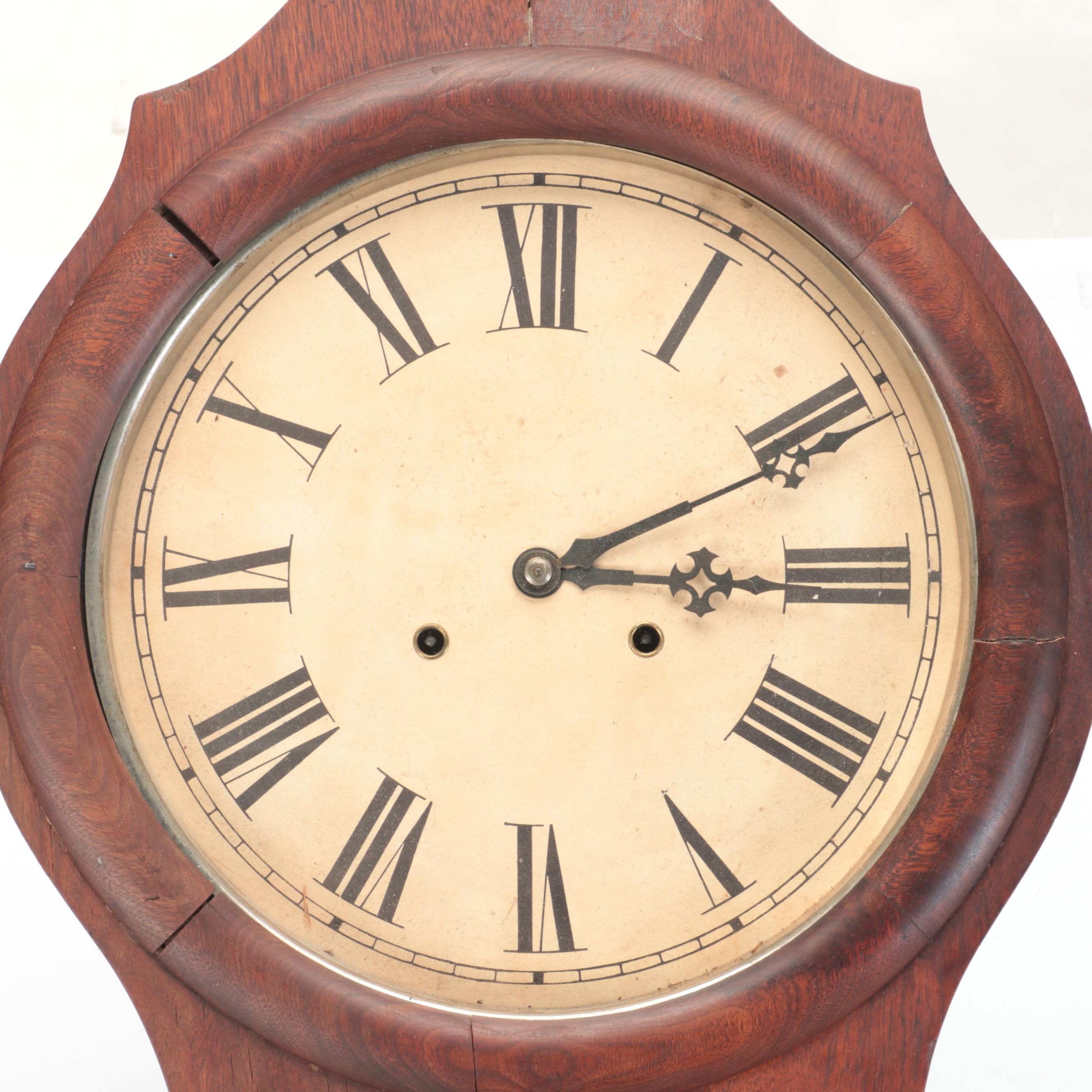 Ithaca Calendar Clock Co. No. 4 Rosewood Veneer Wall Clock, Late 19th C.