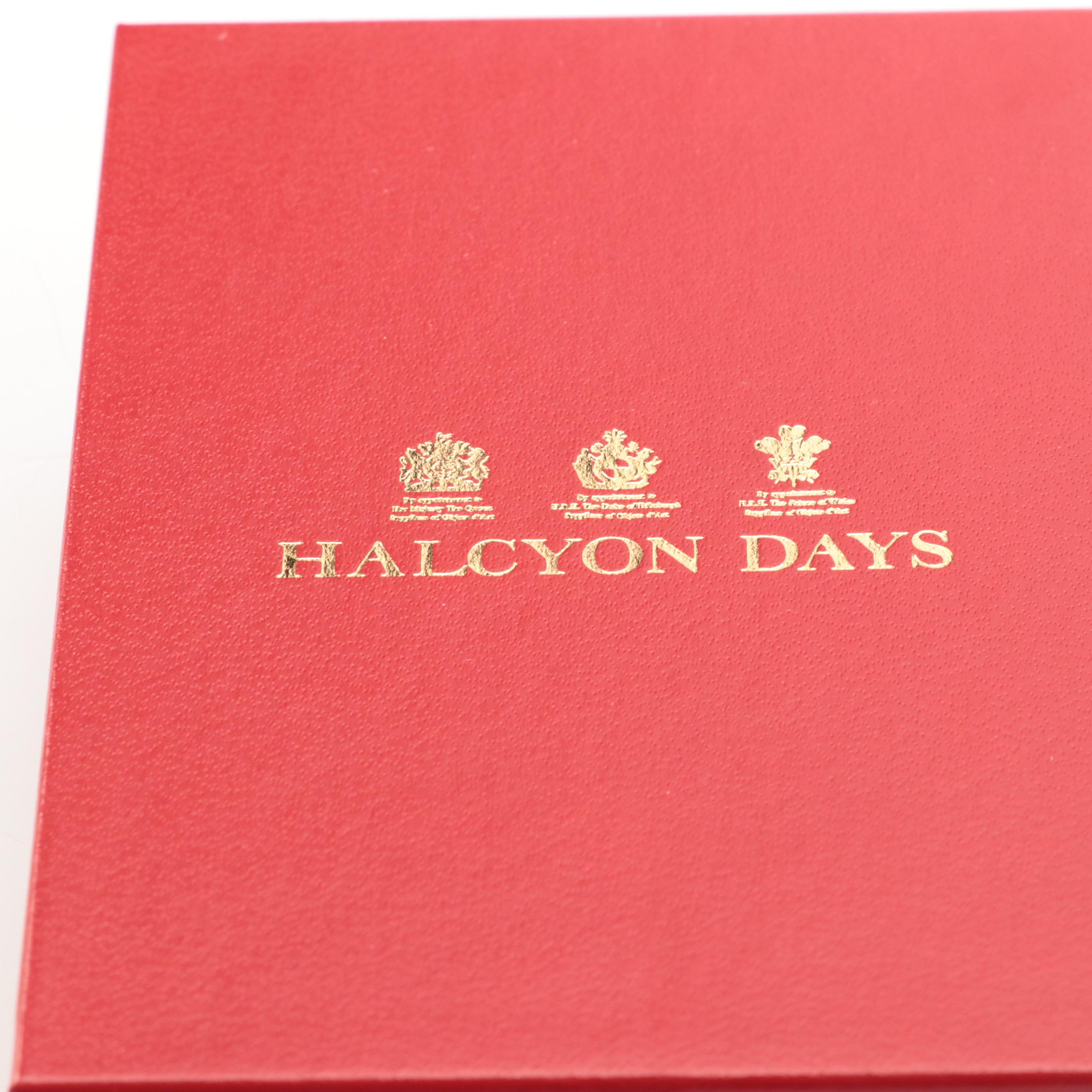 Halcyon Days Christmas Themed Enameled Porcelain Trinket Boxes