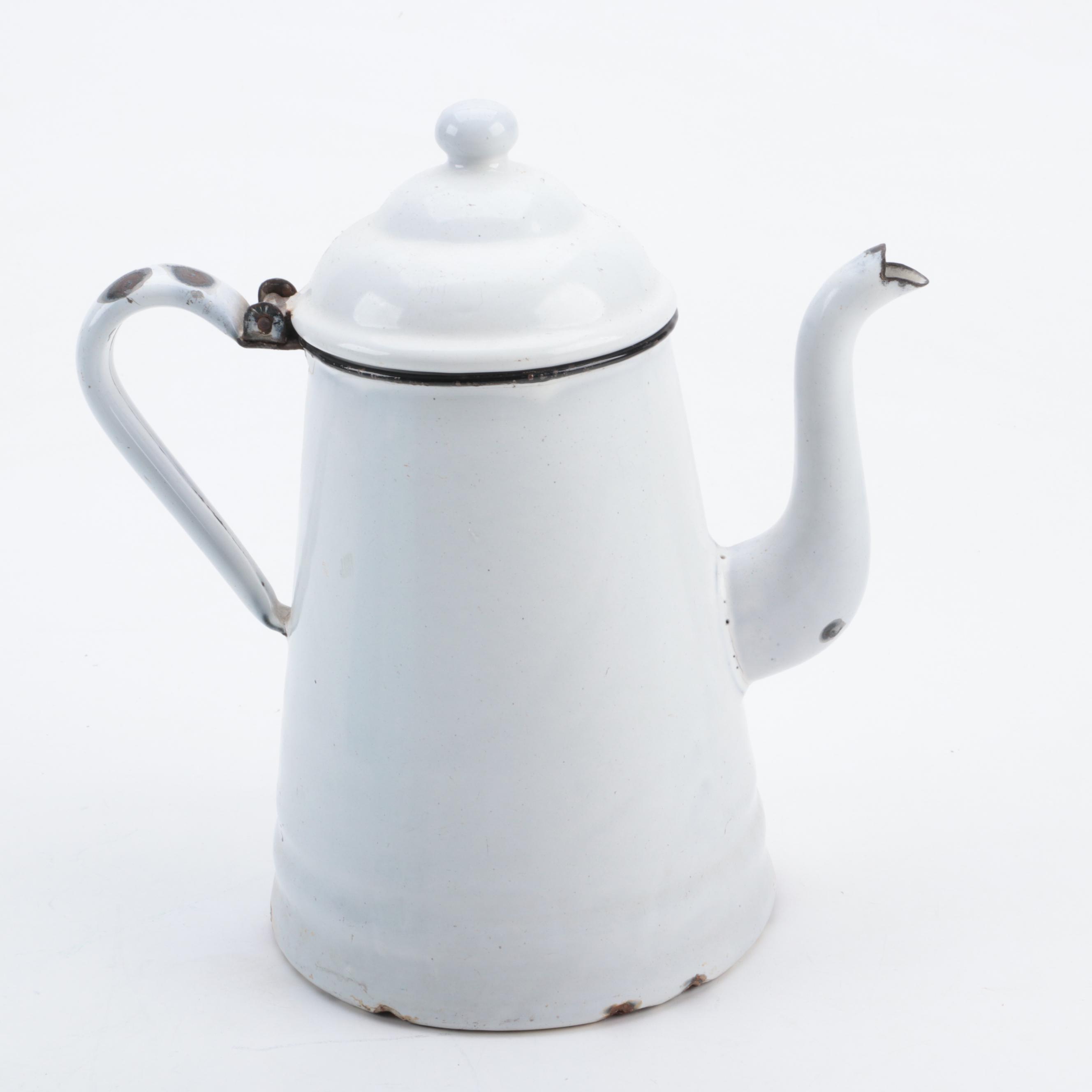 Enamel Spatterware and Other Coffee Pots