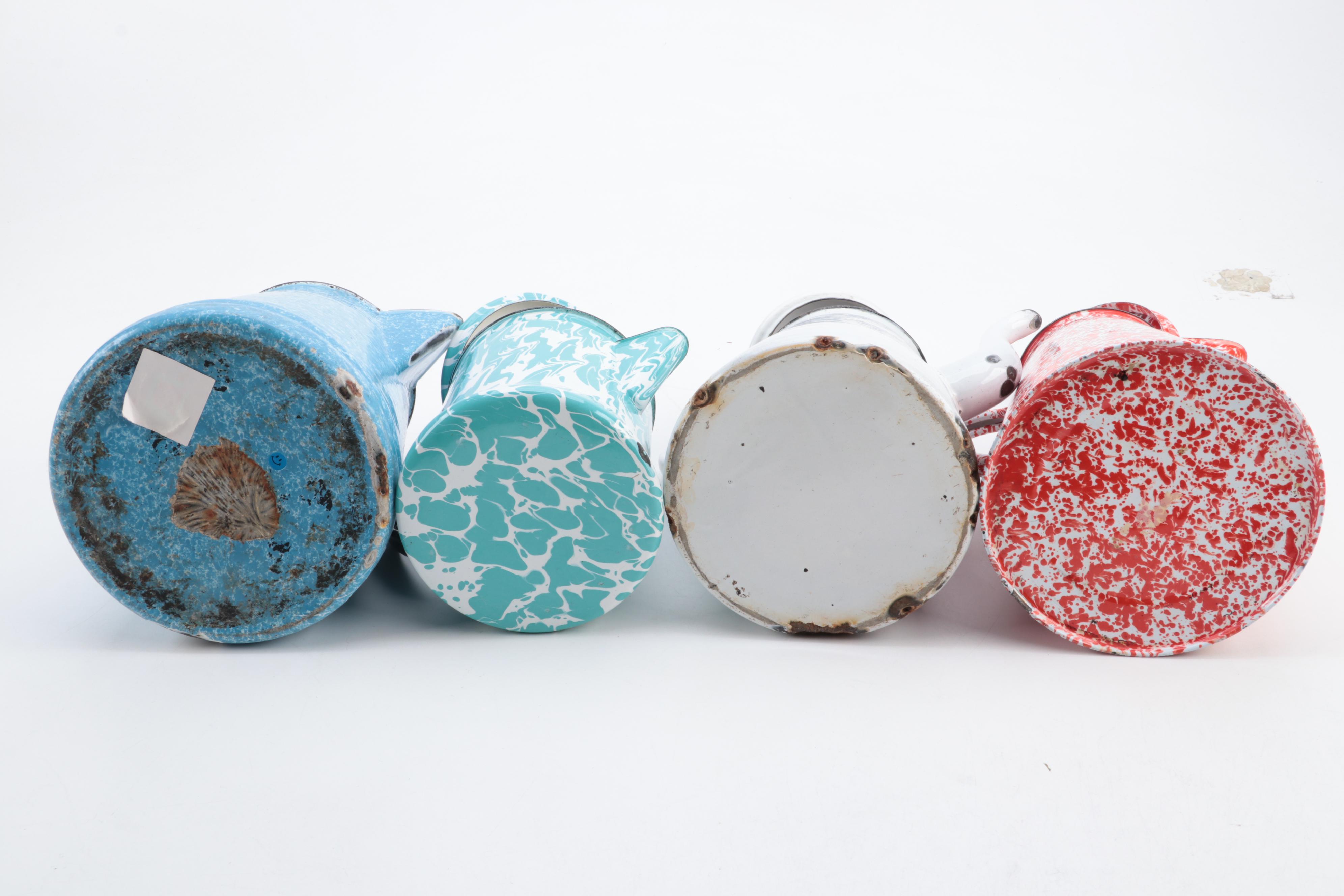 Enamel Spatterware and Other Coffee Pots