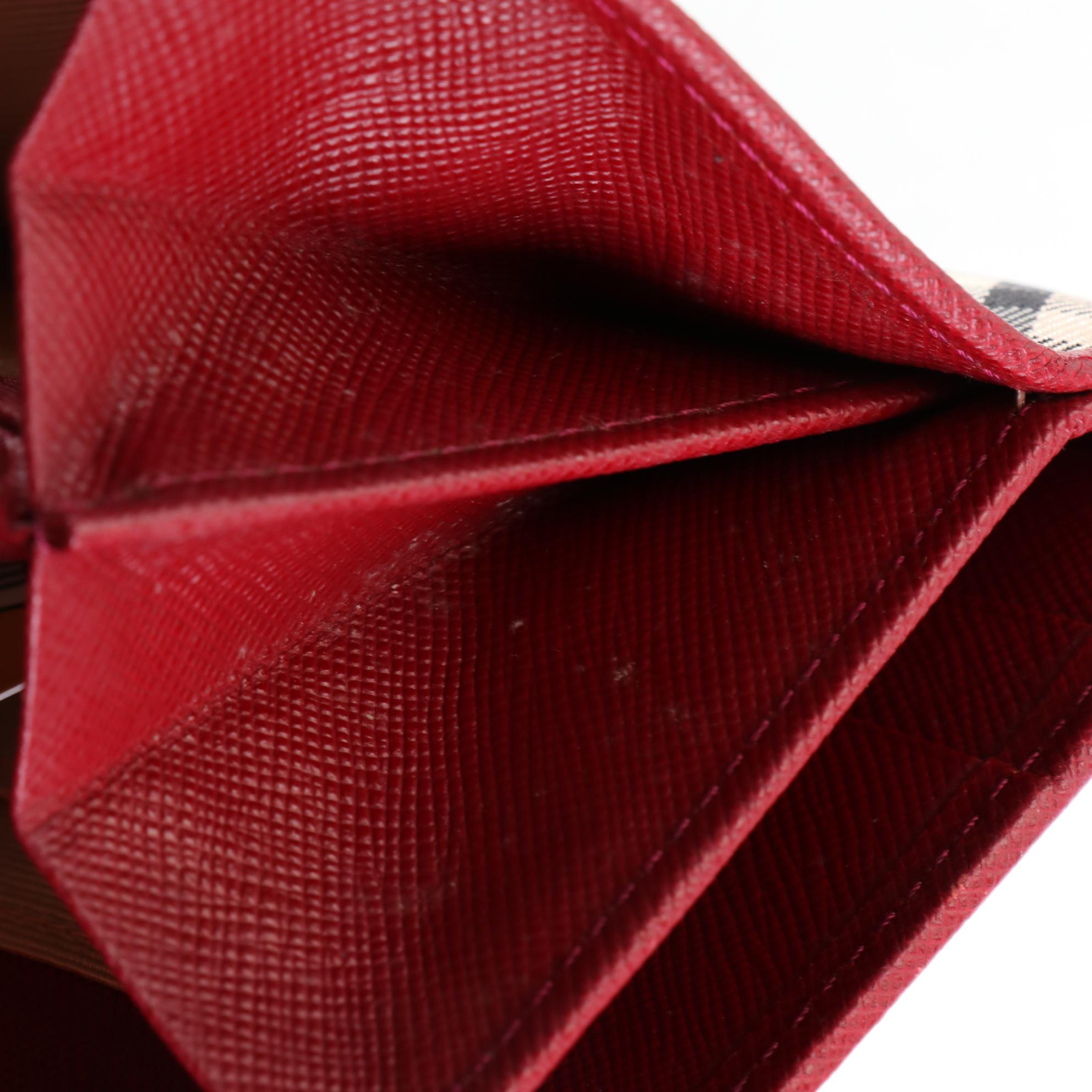 Burberry Continental Wallet in "Nova Check" Nylon Canvas and Saffiano Leather