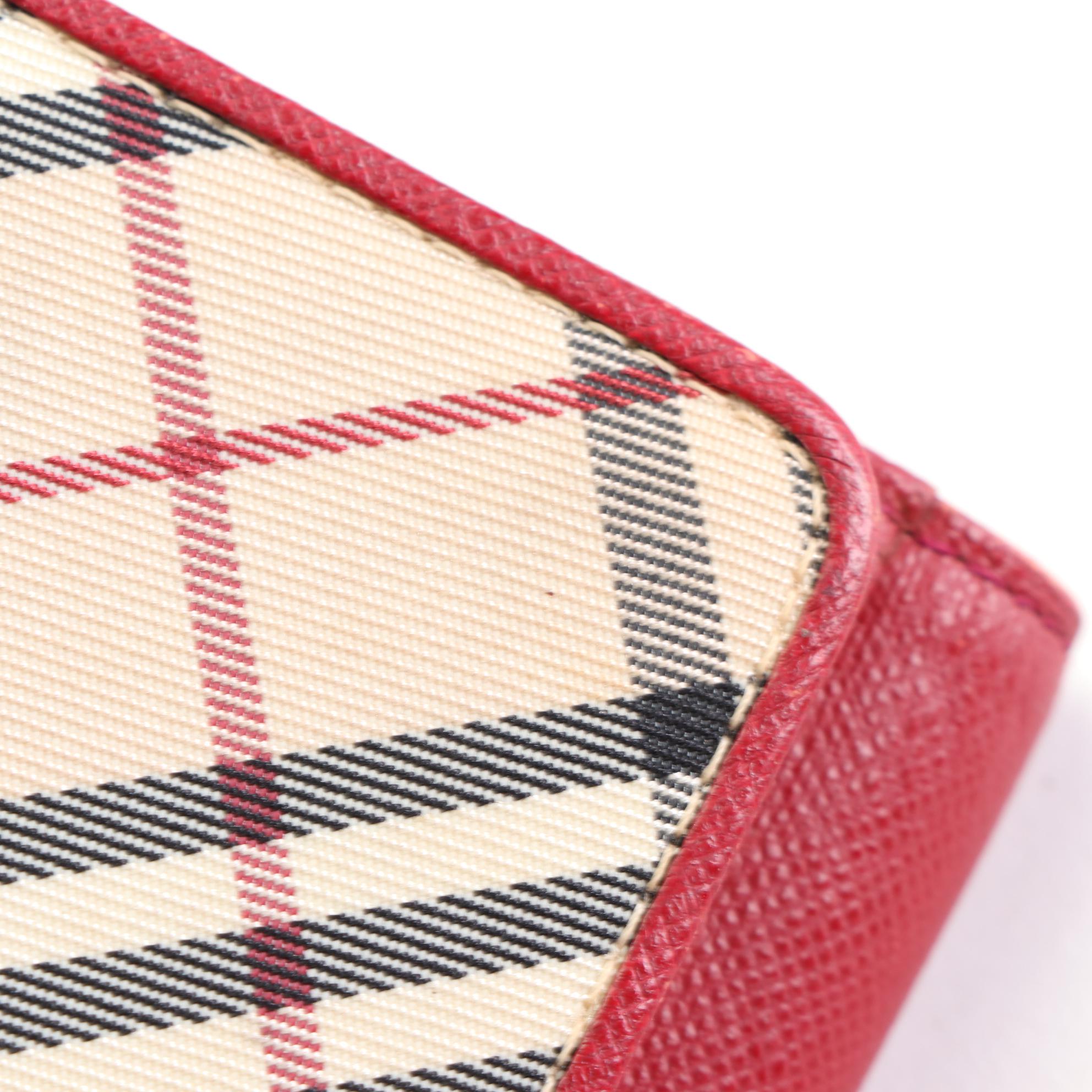 Burberry Continental Wallet in "Nova Check" Nylon Canvas and Saffiano Leather