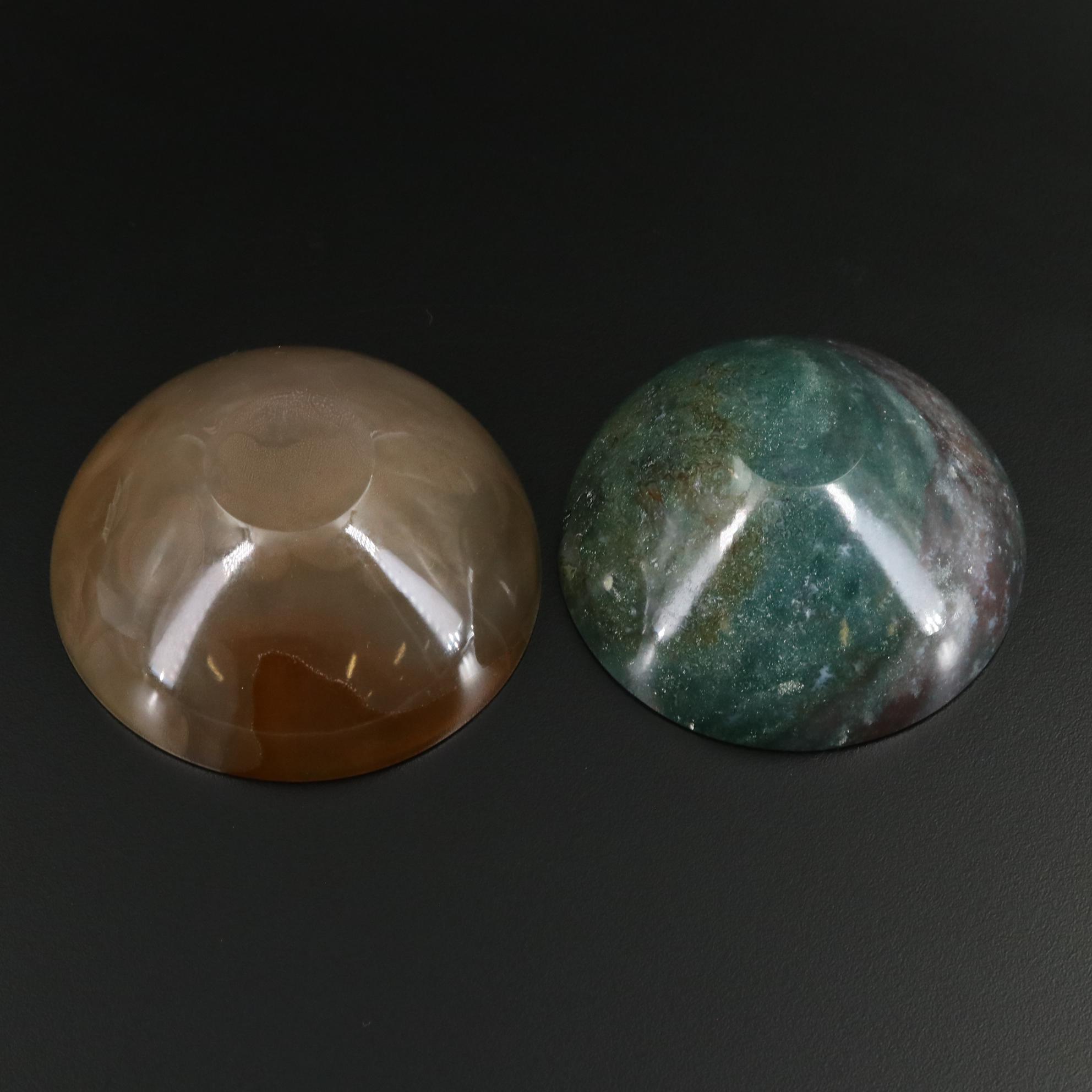 Carved Quartz and Agate Bowls