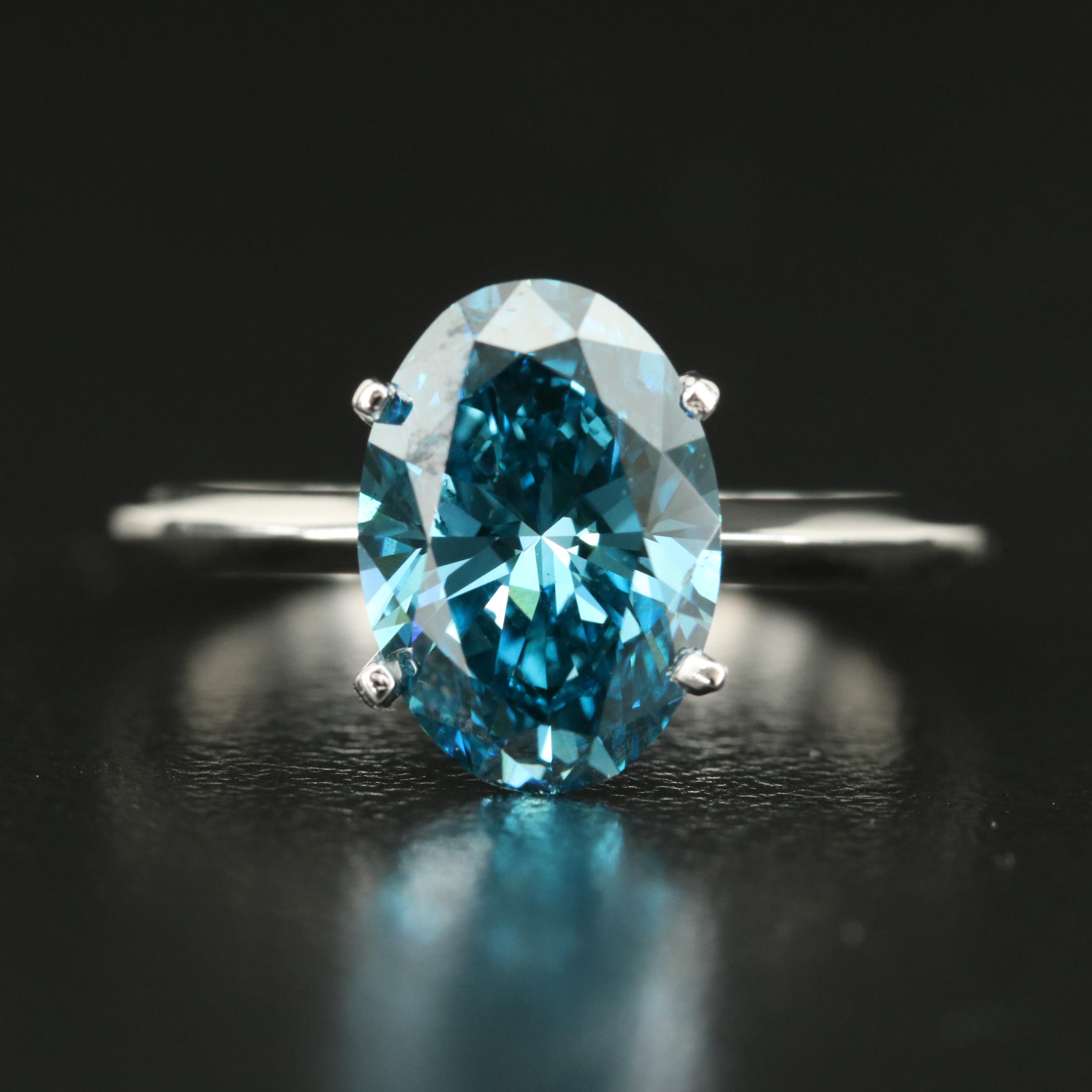 14K 2.15 CT Lab Grown Diamond Ring with Online Digital IGI Report