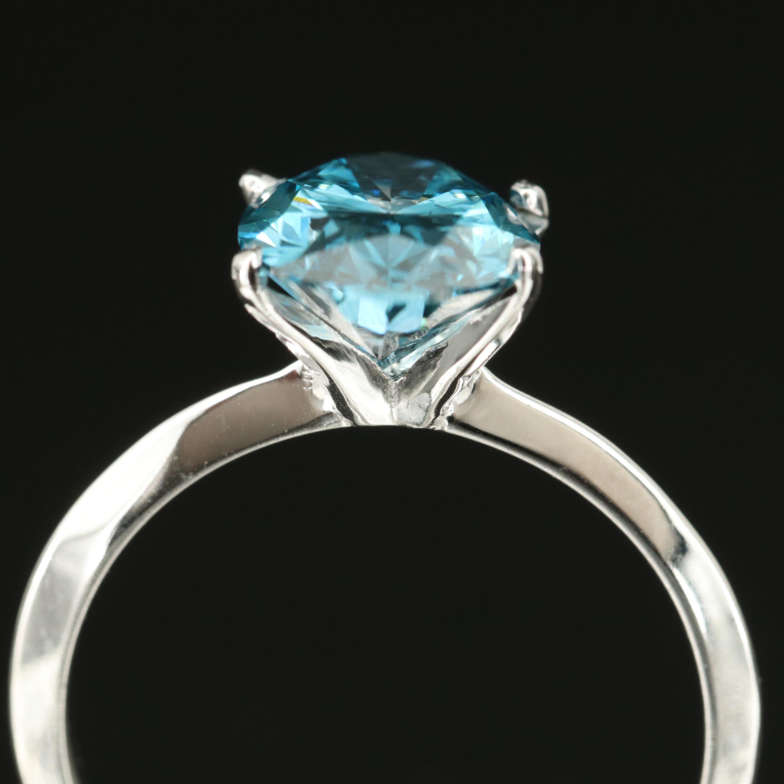 14K 2.15 CT Lab Grown Diamond Ring with Online Digital IGI Report