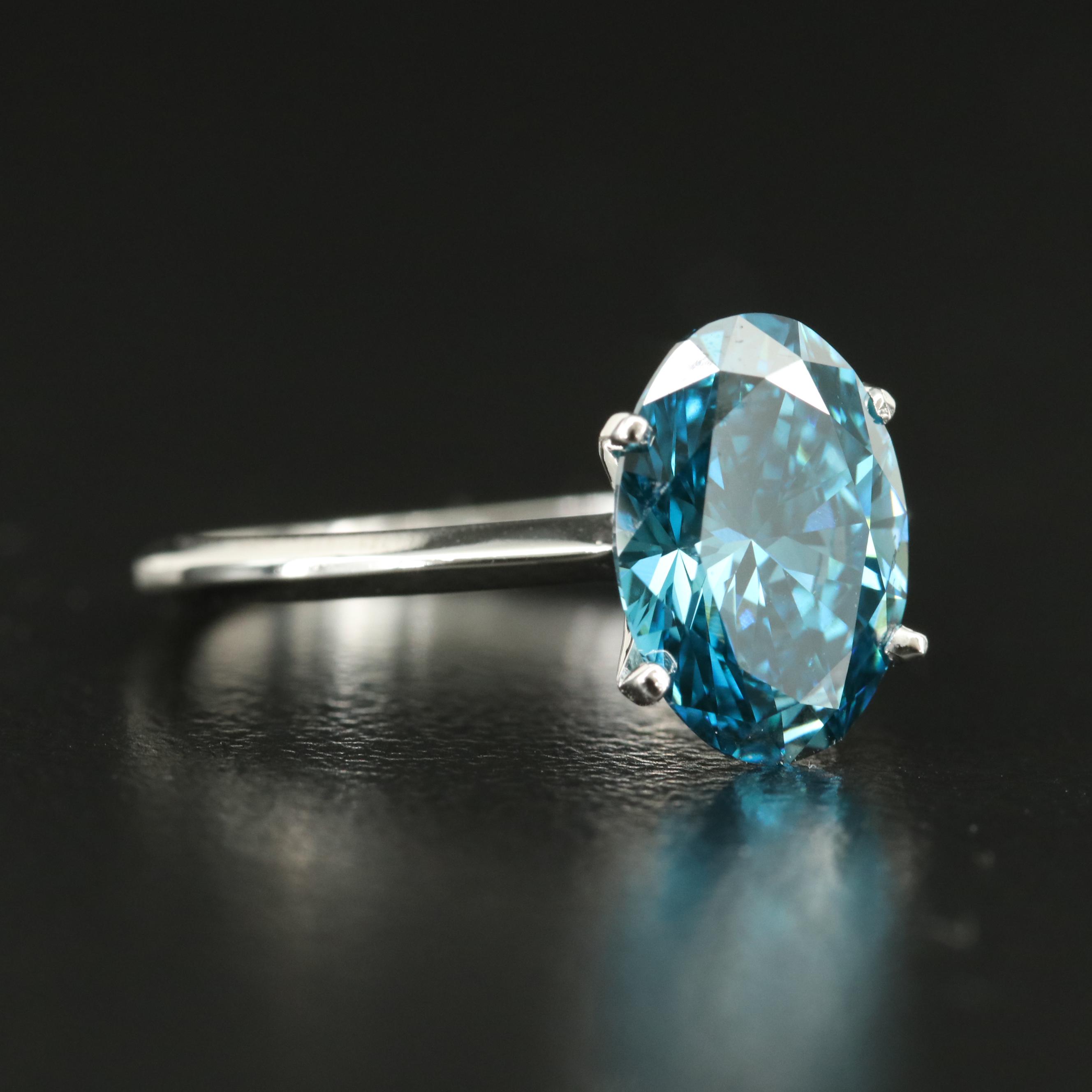 14K 2.15 CT Lab Grown Diamond Ring with Online Digital IGI Report