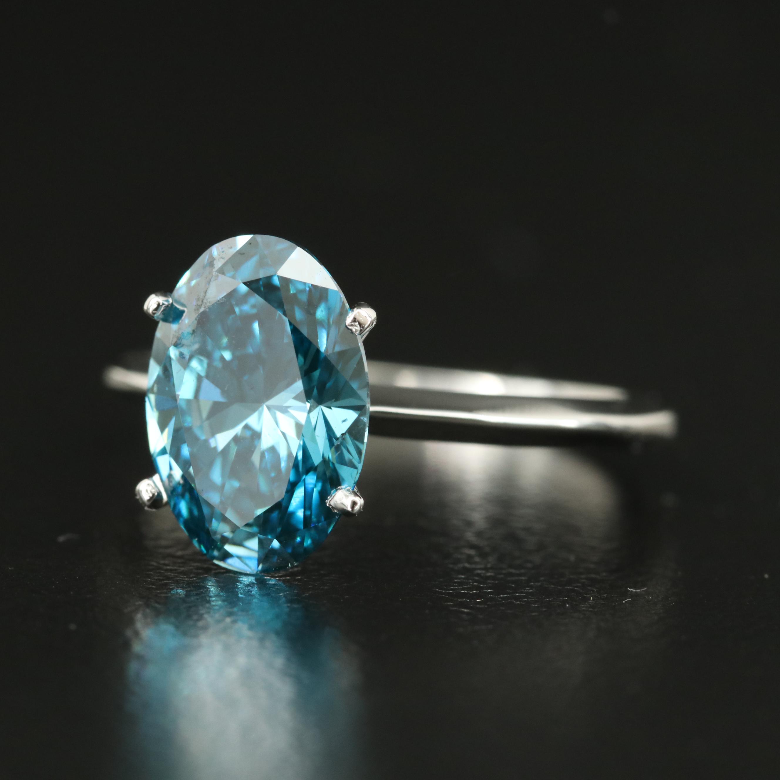 14K 2.15 CT Lab Grown Diamond Ring with Online Digital IGI Report