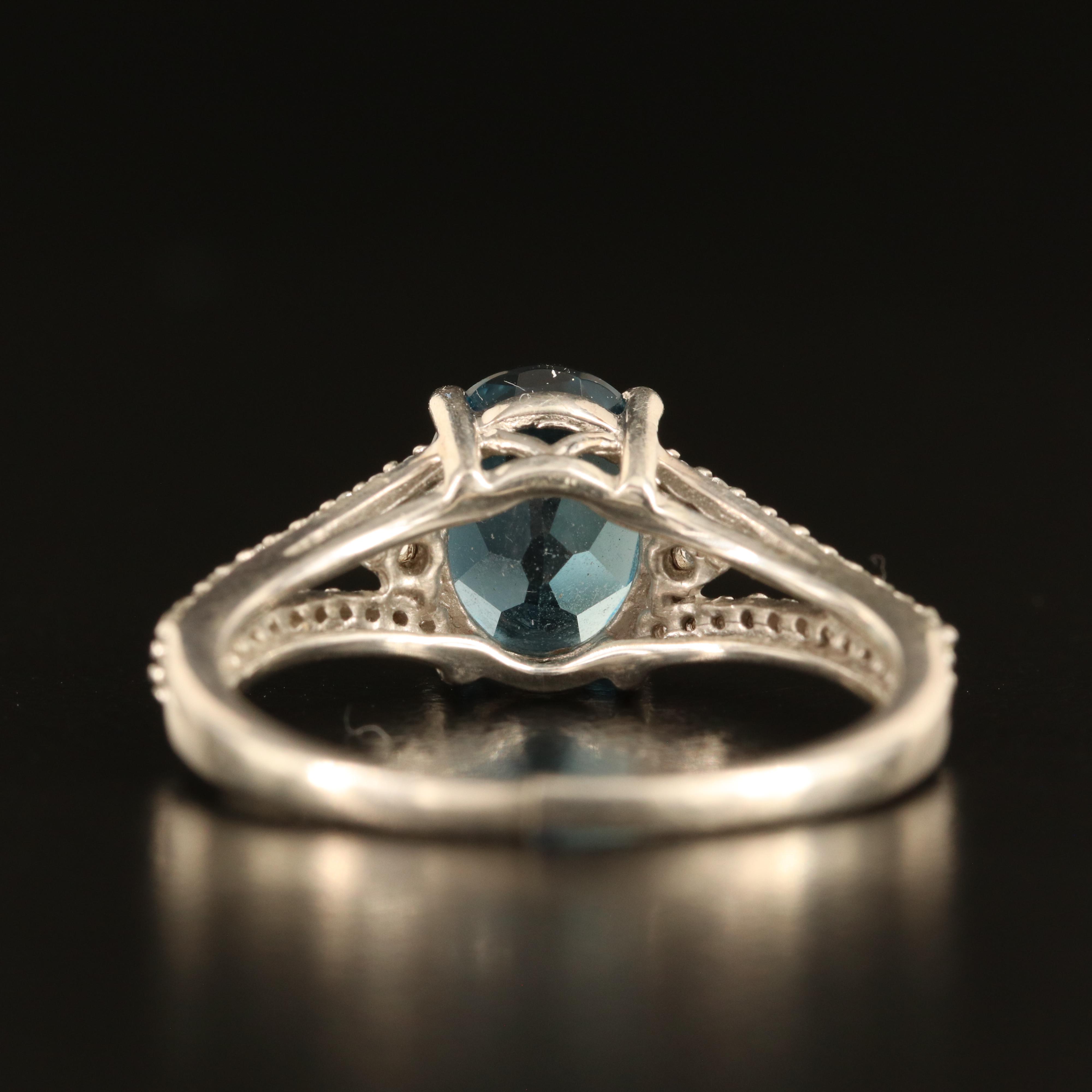 Sterling London Blue and White Topaz Ring