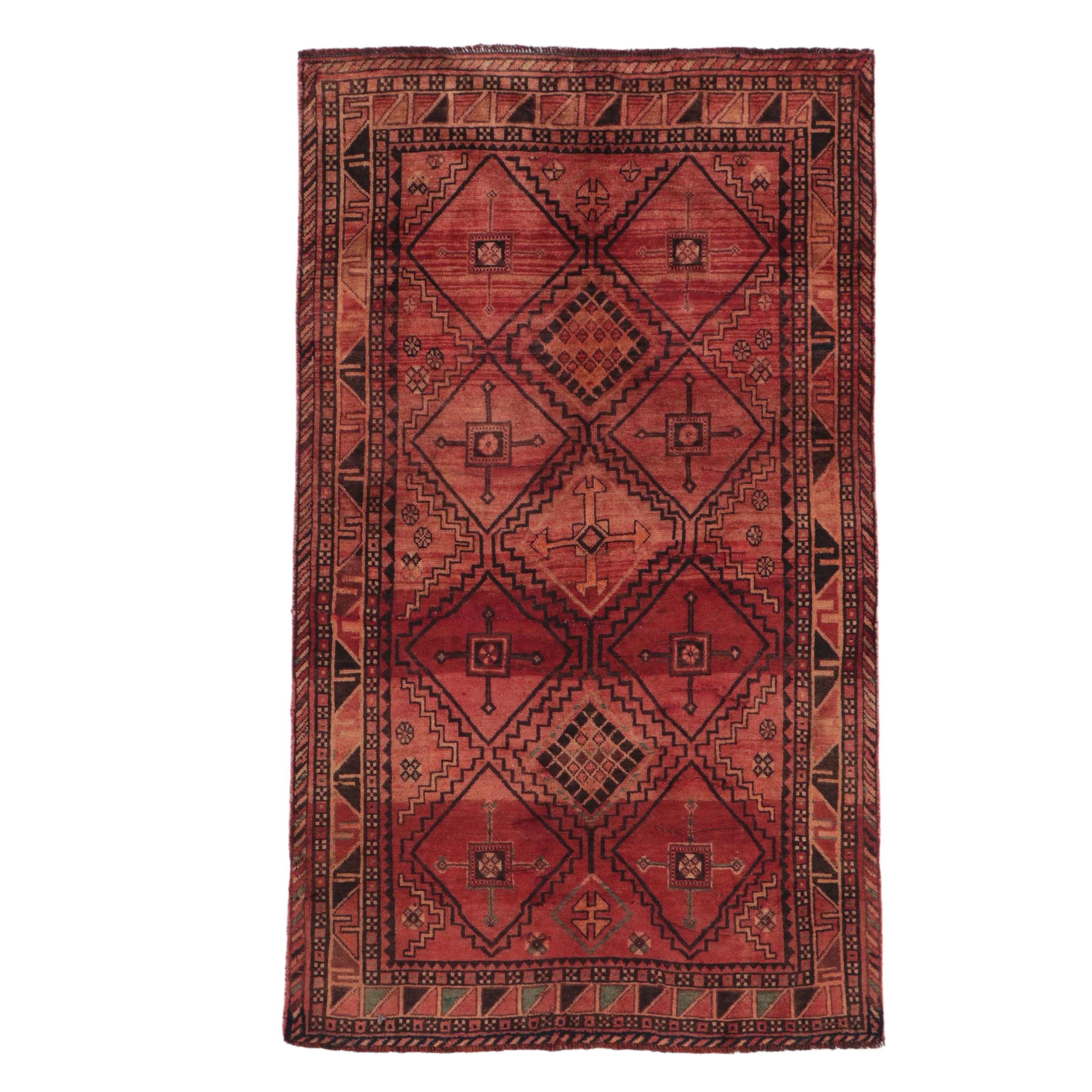 4'7 x 7'11 Hand-Knotted Persian Kurdish Area Rug