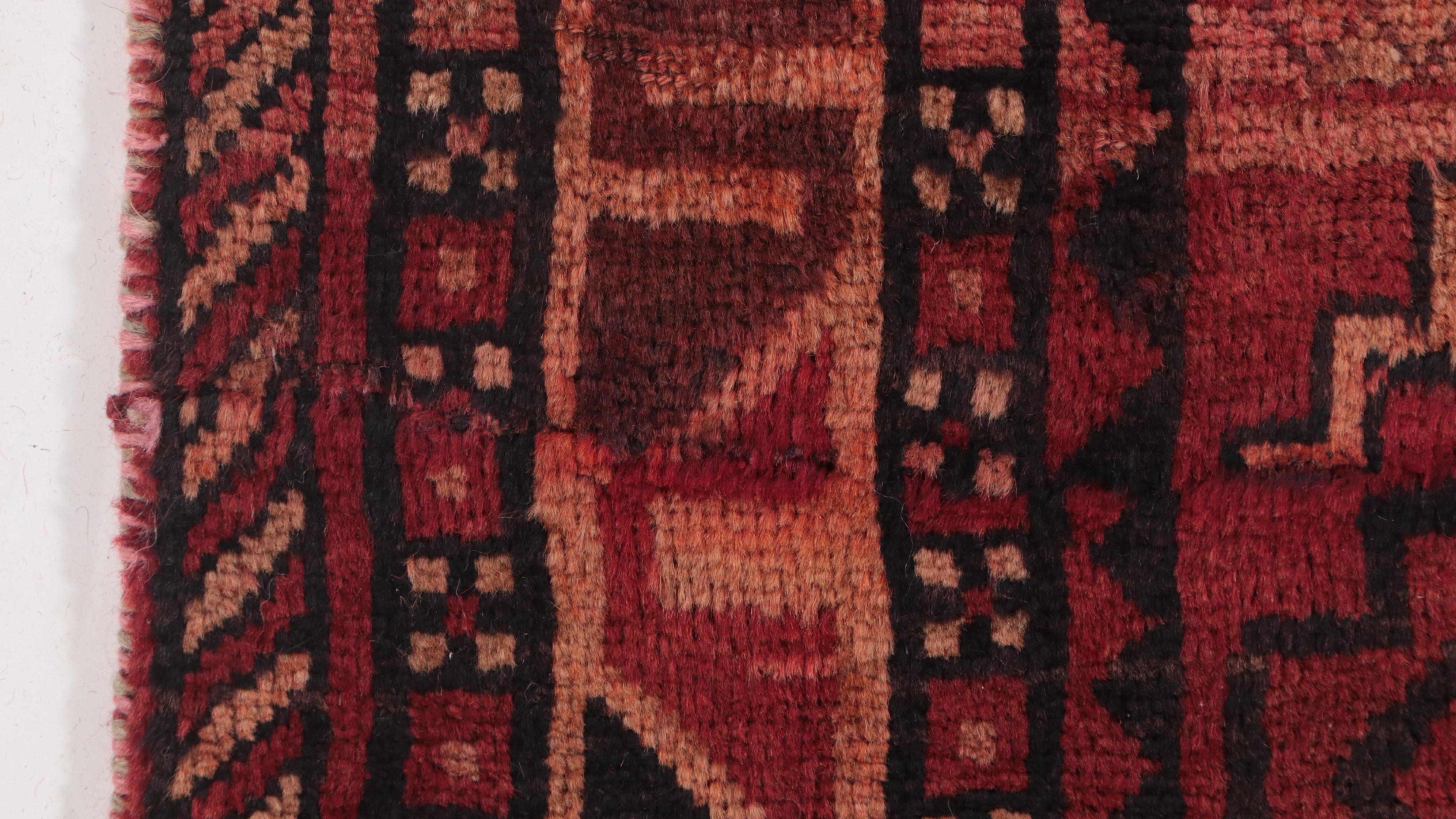 4'7 x 7'11 Hand-Knotted Persian Kurdish Area Rug