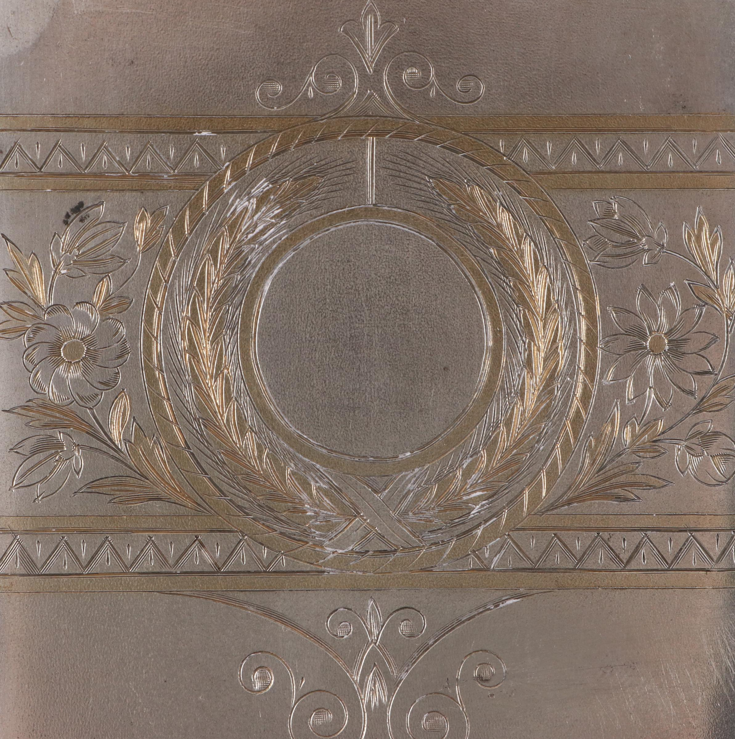 German Chased 875 Silver Cigarette Case, Early 20th Century