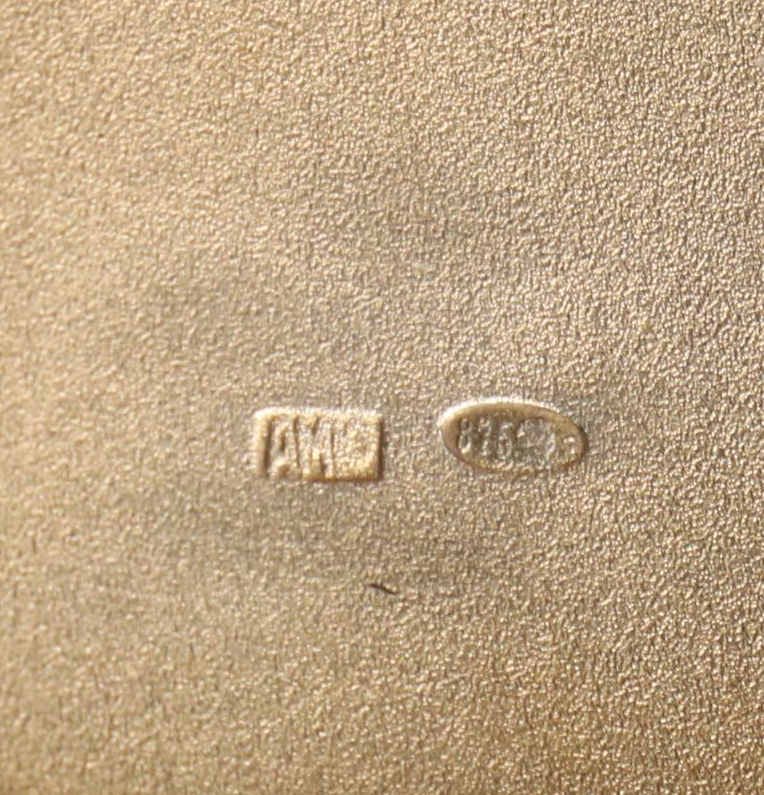 German Chased 875 Silver Cigarette Case, Early 20th Century