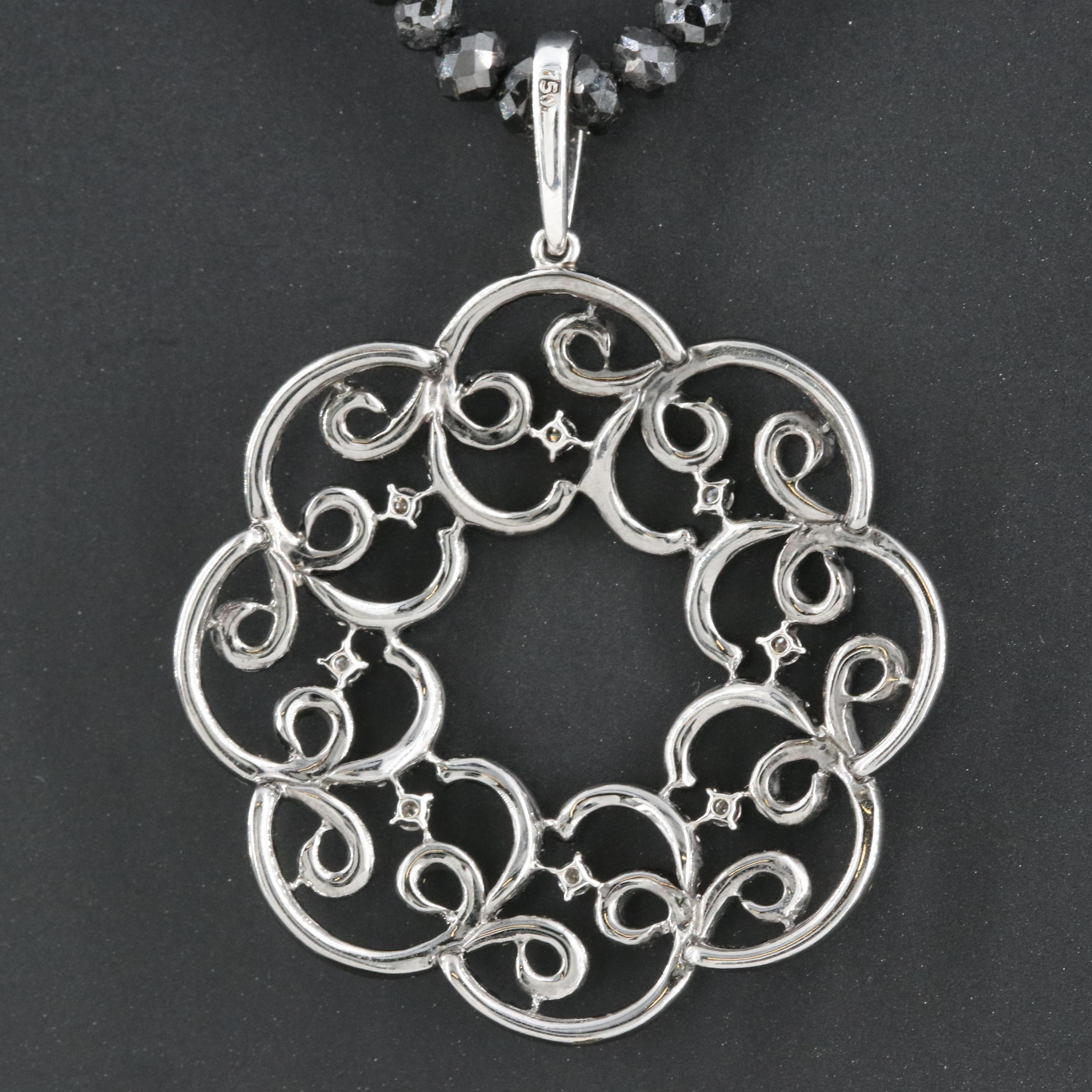 18K 1.10 CTW Diamond Pendant Necklace