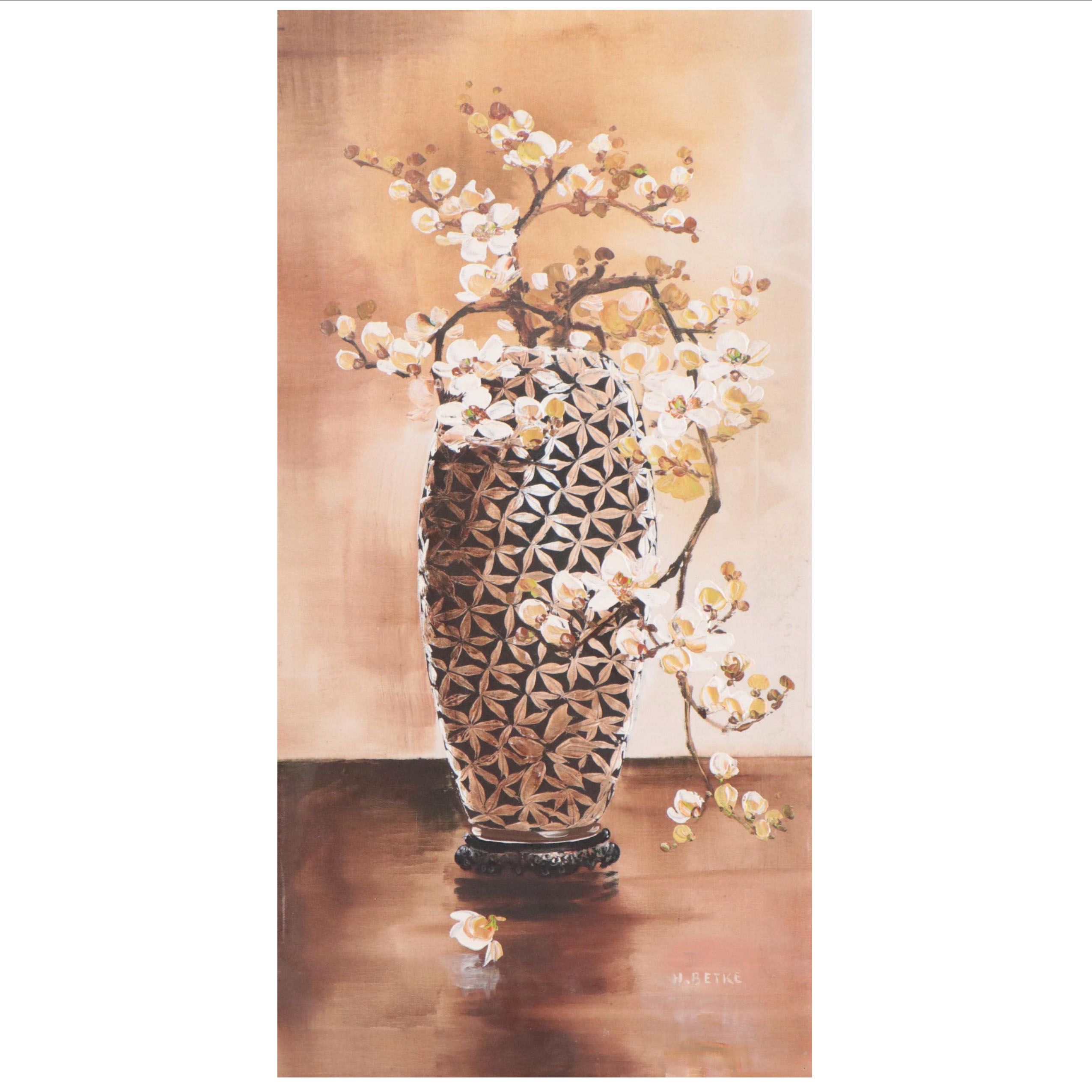 Herman Betke Oil Painting of Floral Still Life