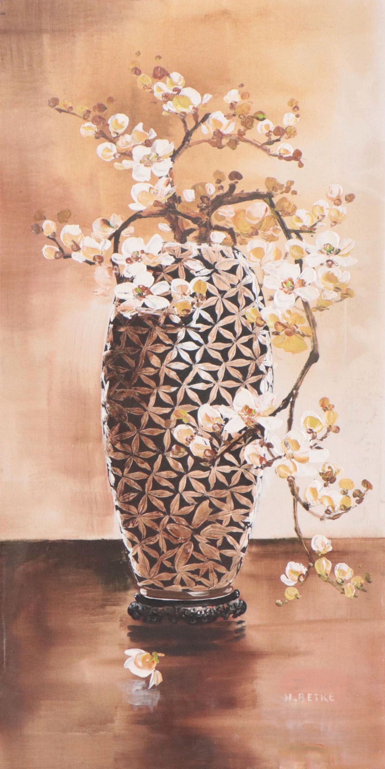 Herman Betke Oil Painting of Floral Still Life