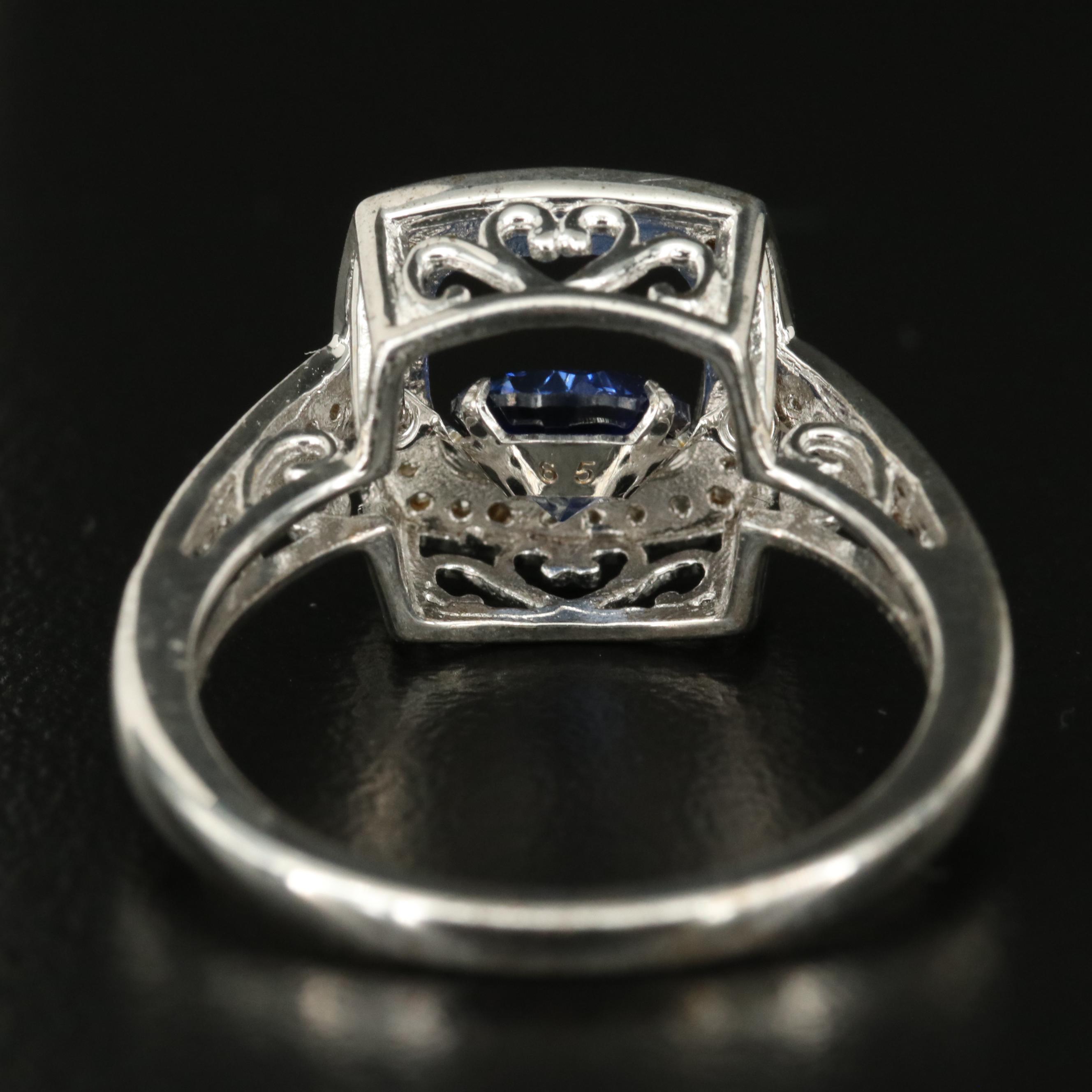 Sterling London Blue Topaz and White Sapphire Shimmer Ring