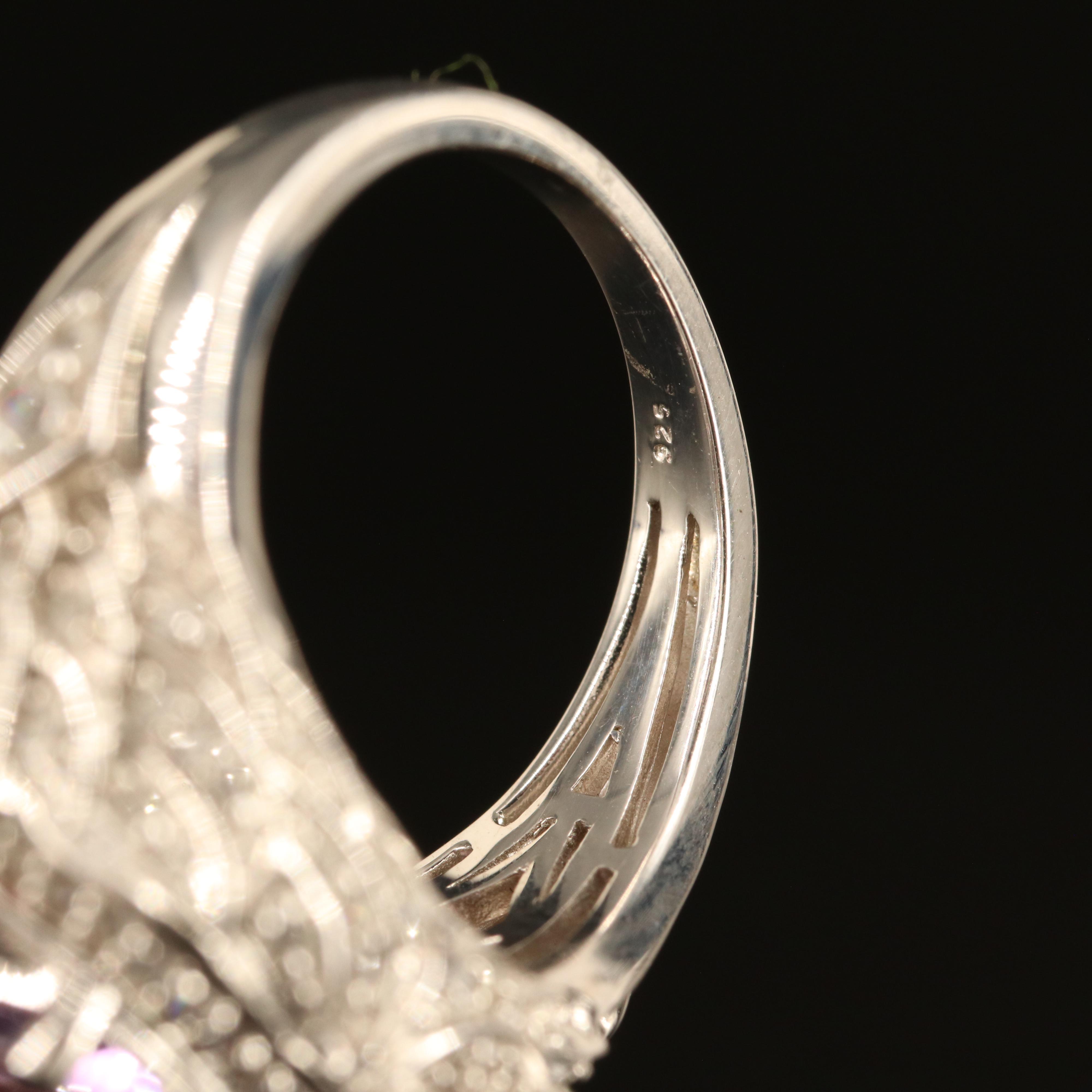 Sterling Amethyst and White Zircon Ring