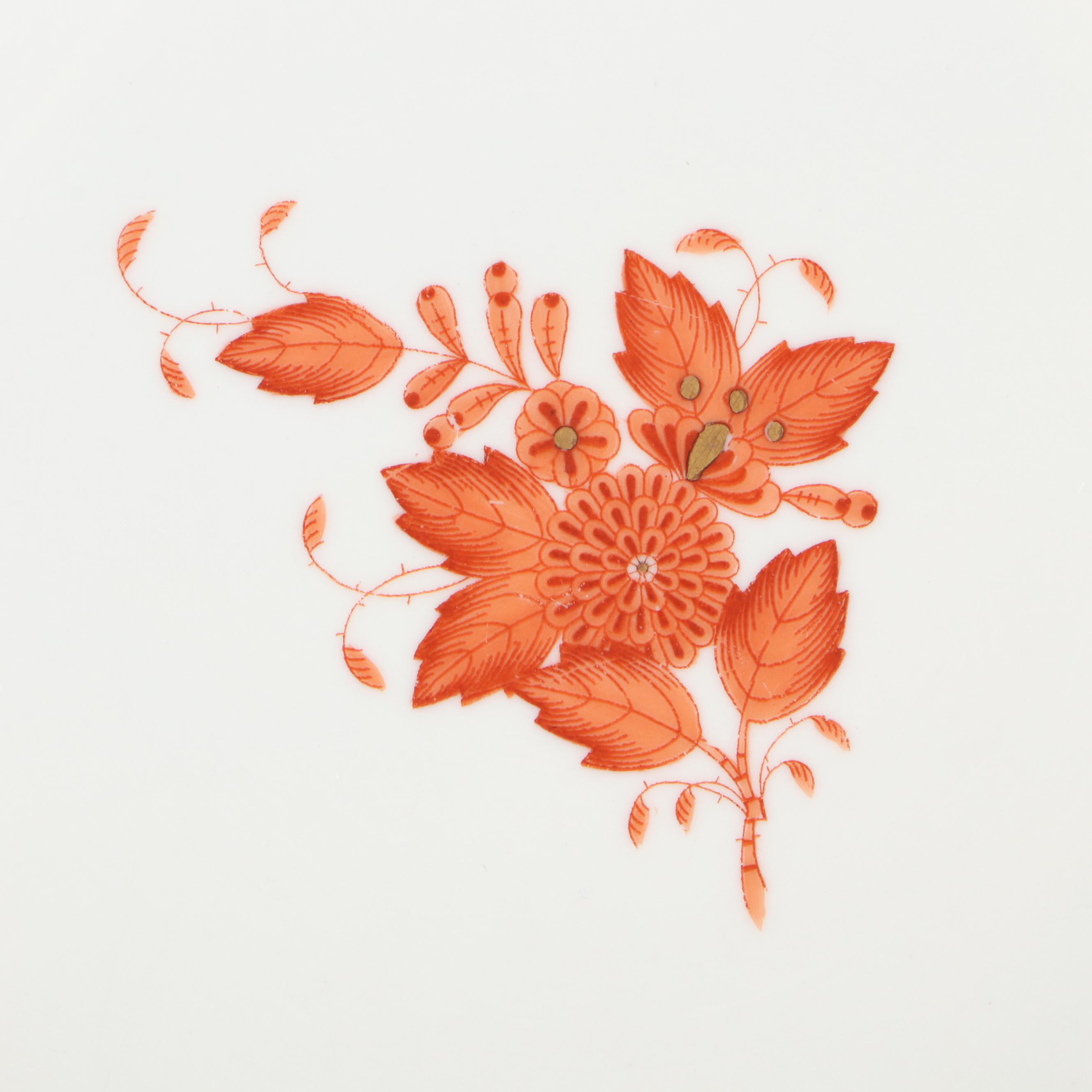 Herend Rust "Chinese Bouquet" Porcelain Dinnerware, 20th Century