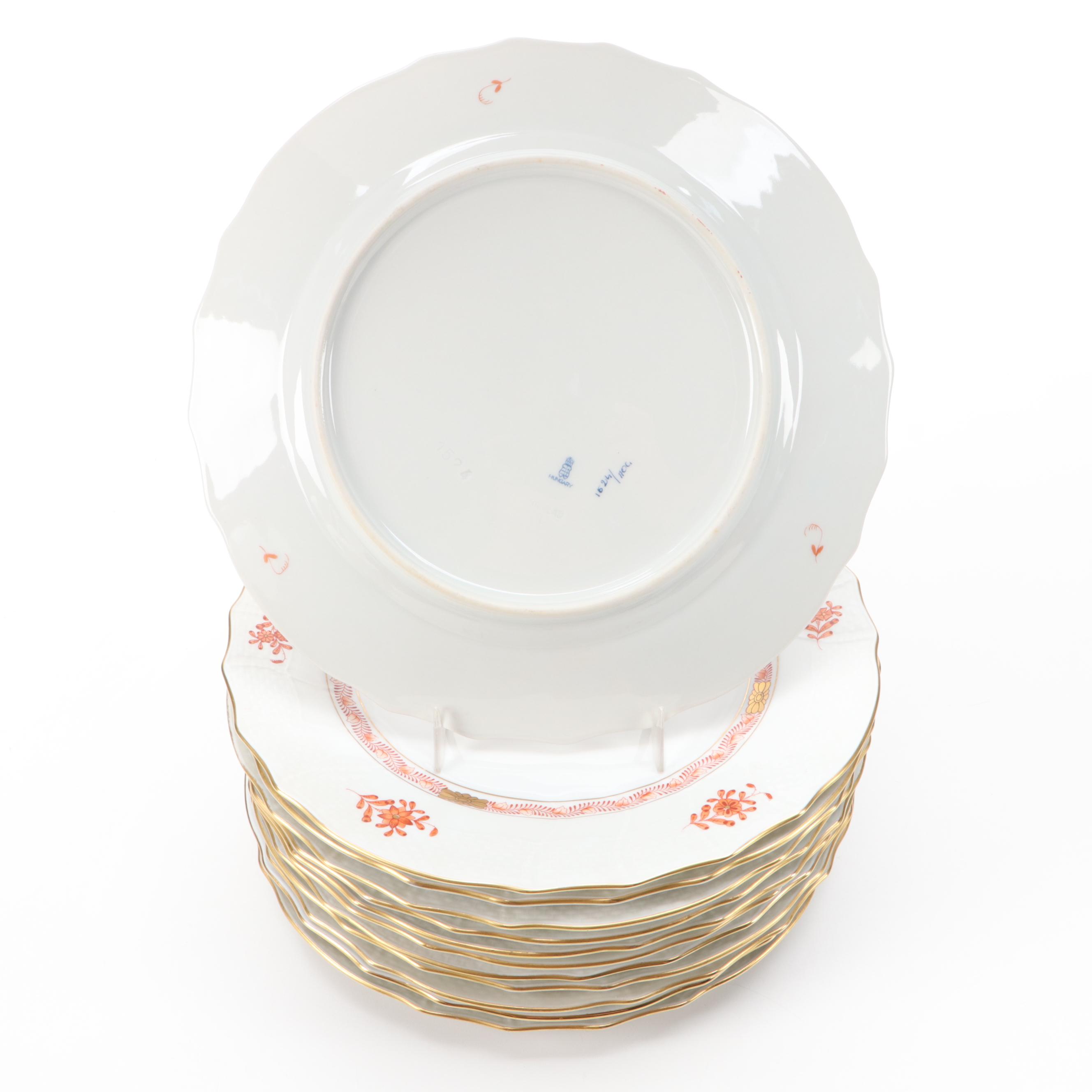 Herend Rust "Chinese Bouquet" Porcelain Dinnerware, 20th Century