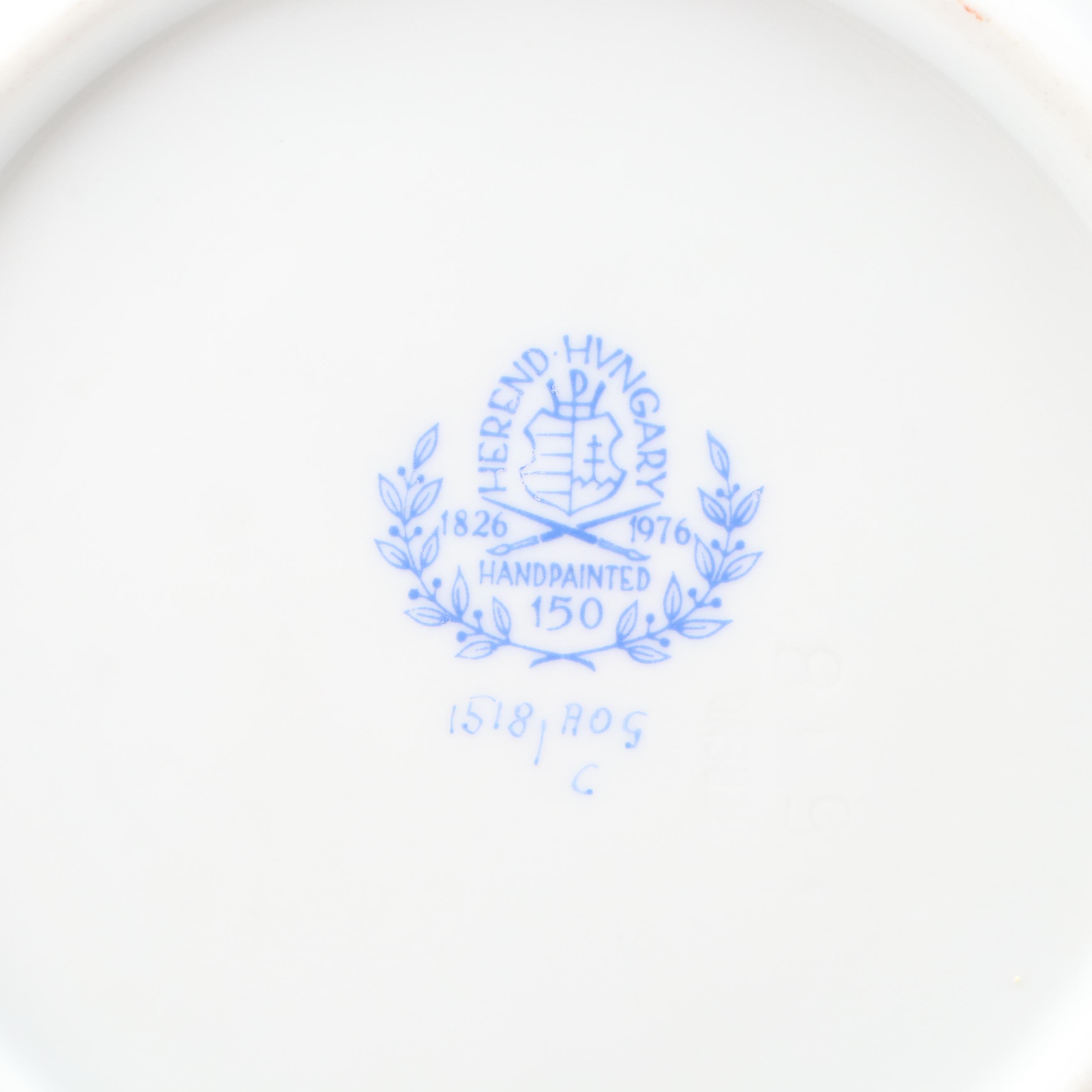 Herend Rust "Chinese Bouquet" Porcelain Dinnerware, 20th Century