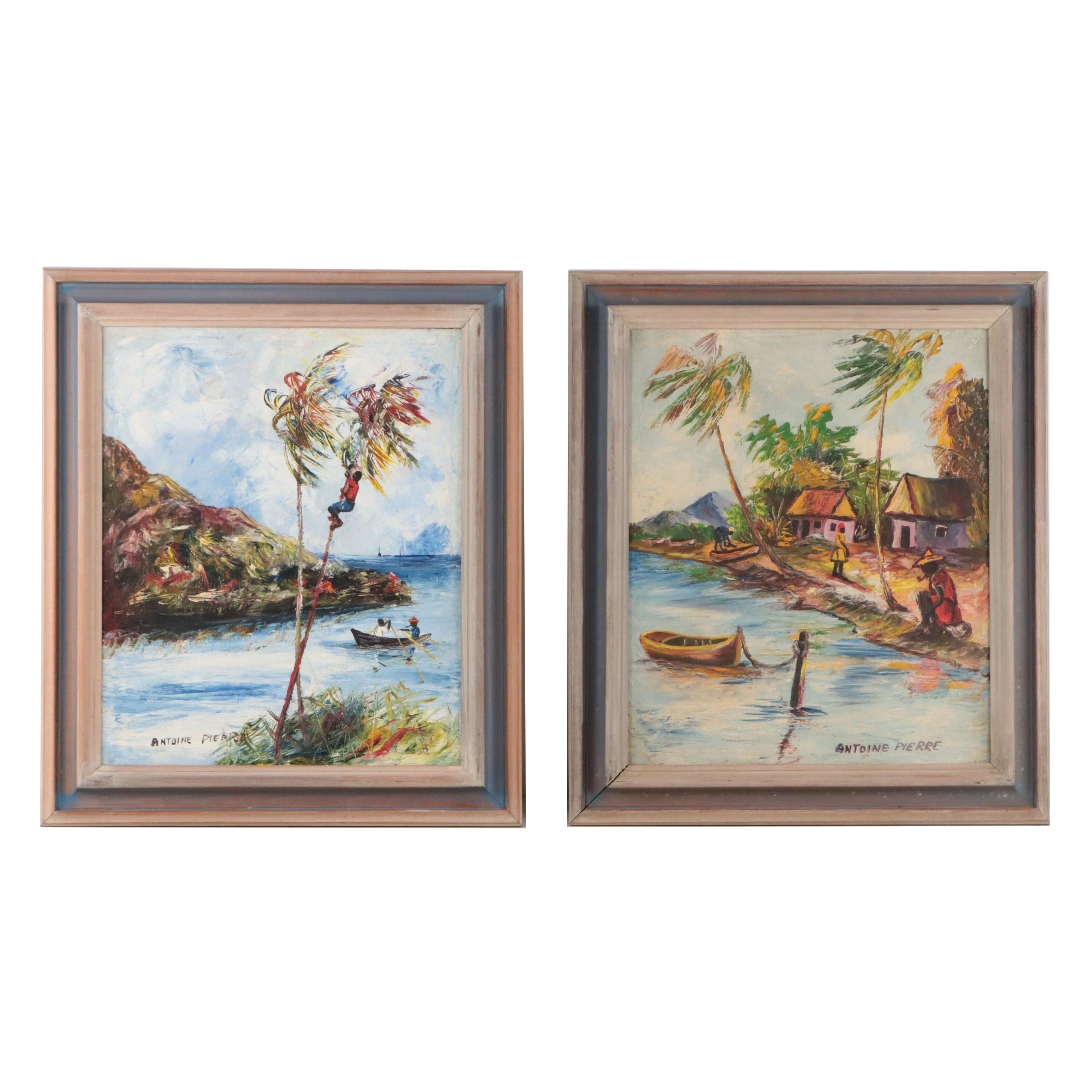 Antoine Pierre Oil Paintings of Coastal Scenes