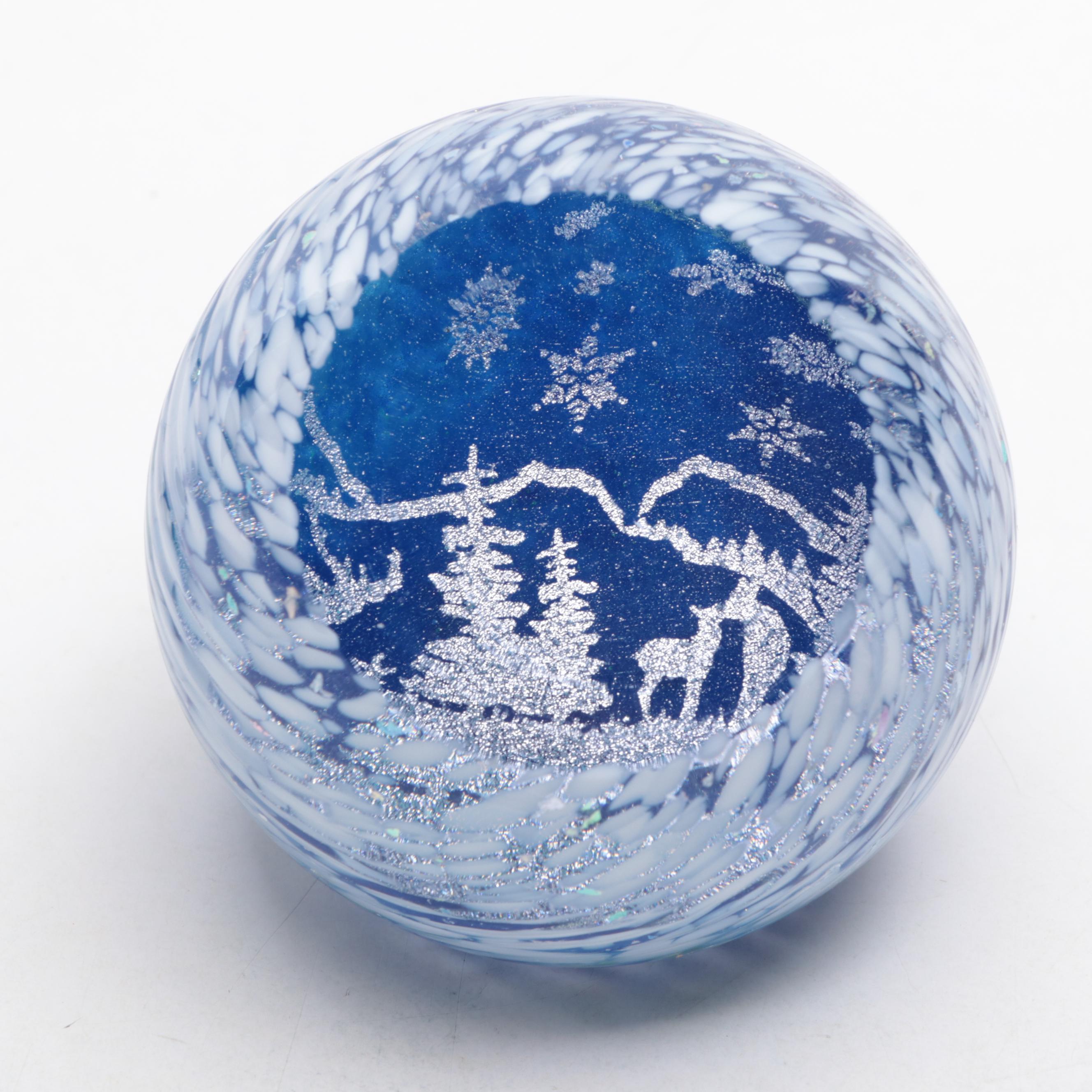 Glass Eye Studio "Full Moon"  and Other Paperweights