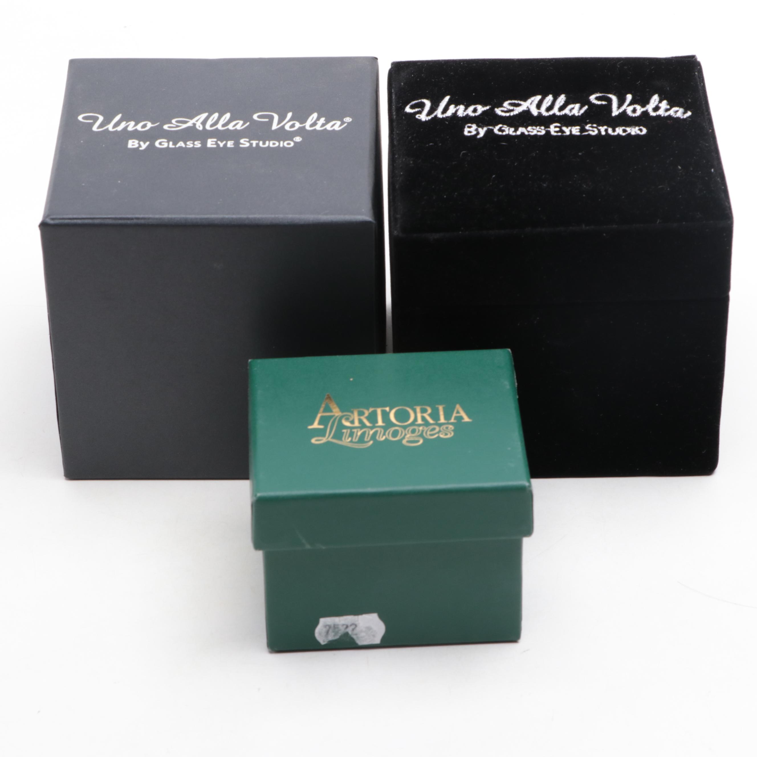 Glass Eye Studio "Full Moon"  and Other Paperweights