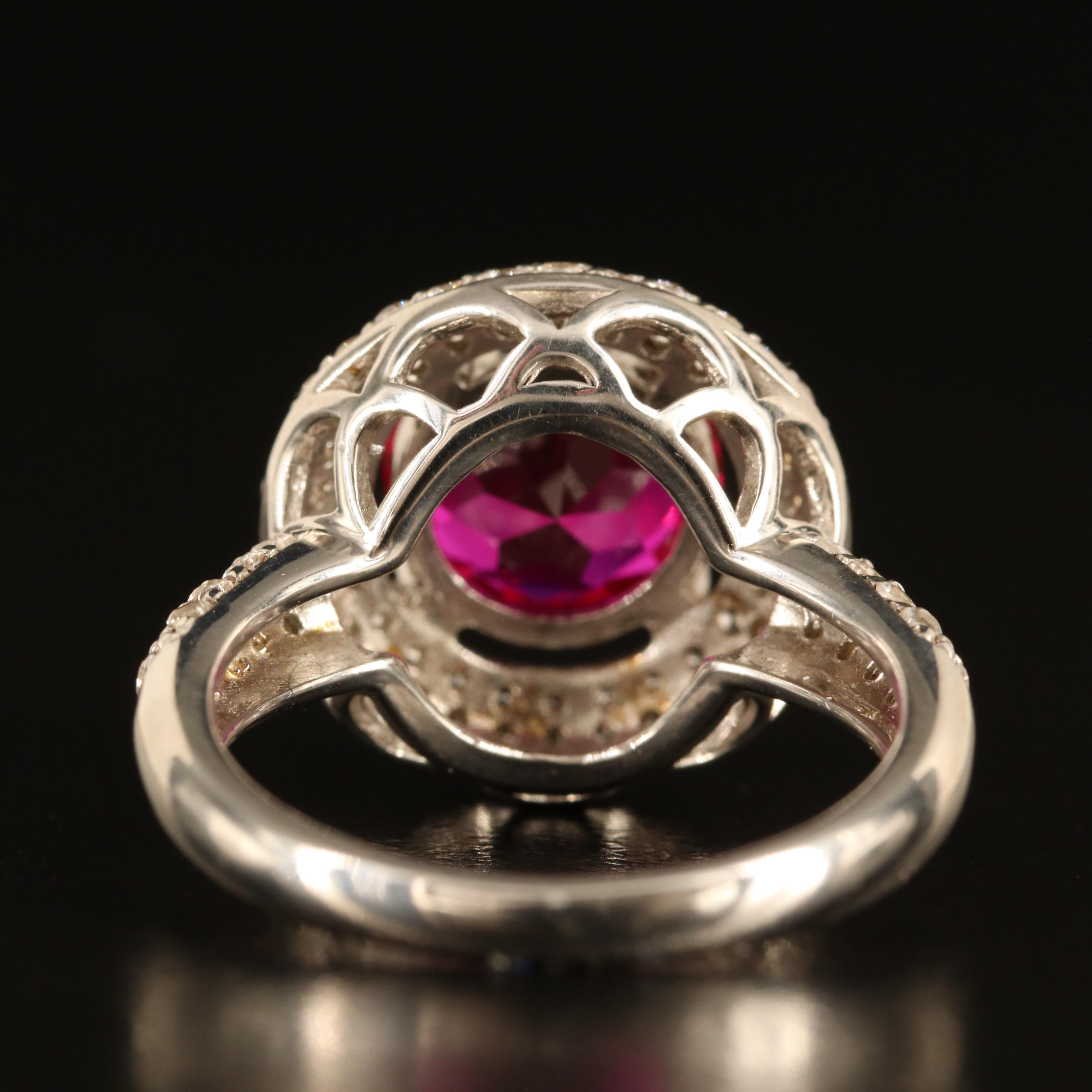 Sterling Ruby and White Sapphire Ring
