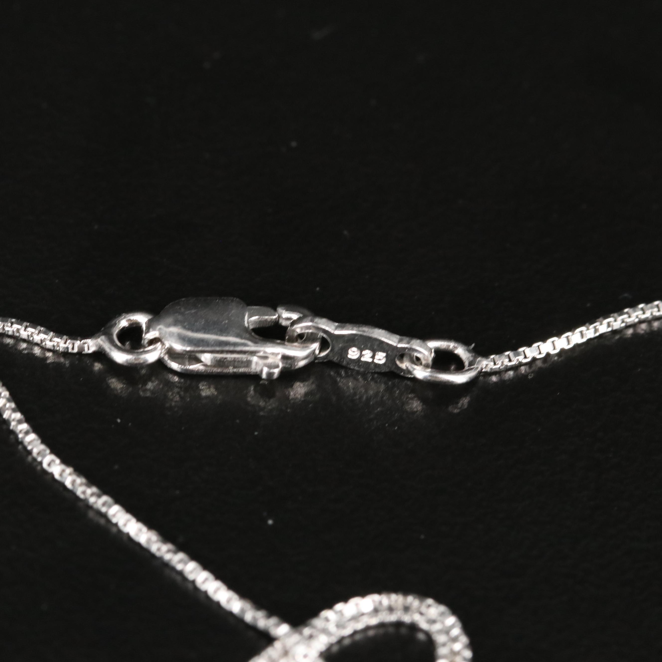 Sterling Sapphire Heart Necklace with 10K Rose Gold Accents