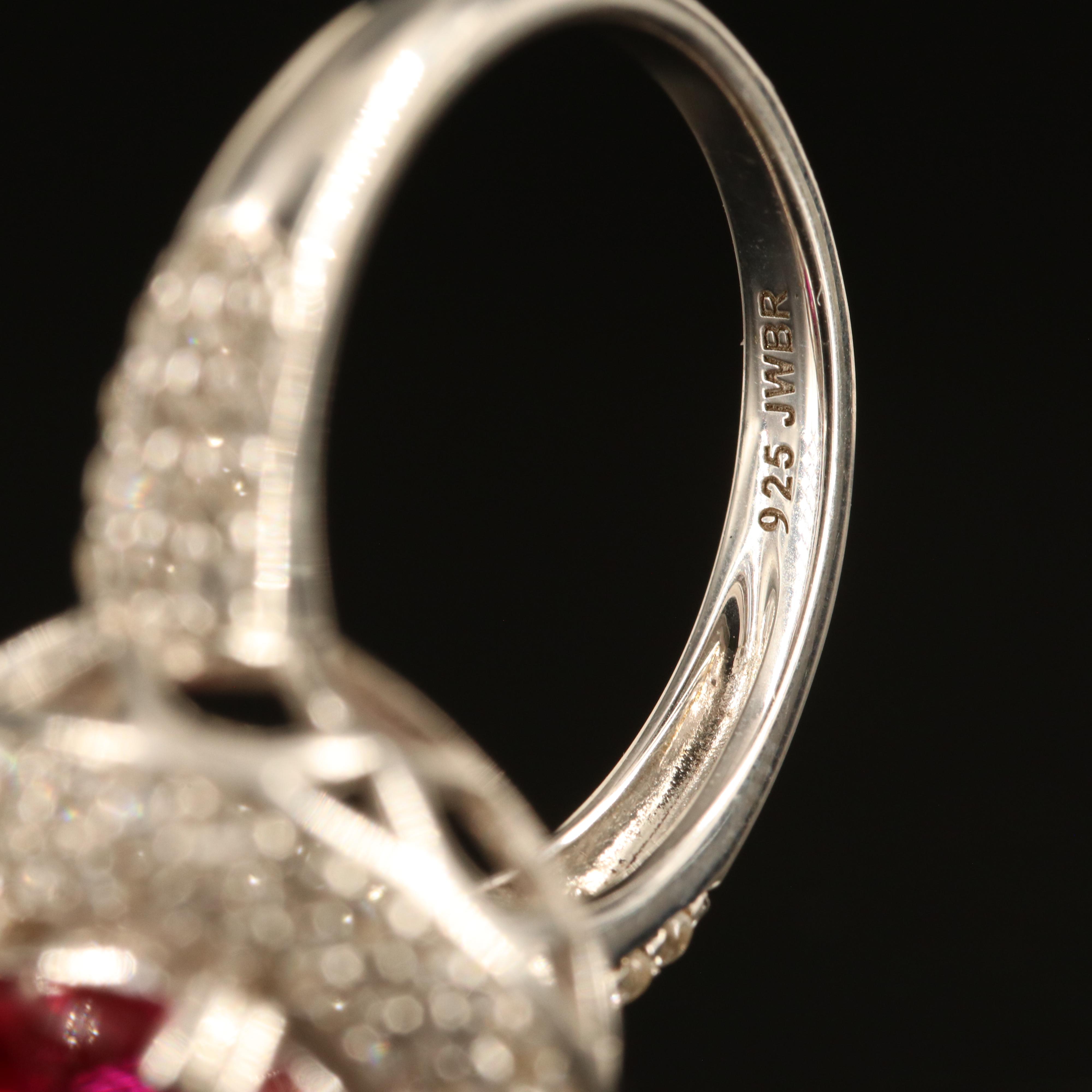 Sterling Ruby and White Sapphire Ring