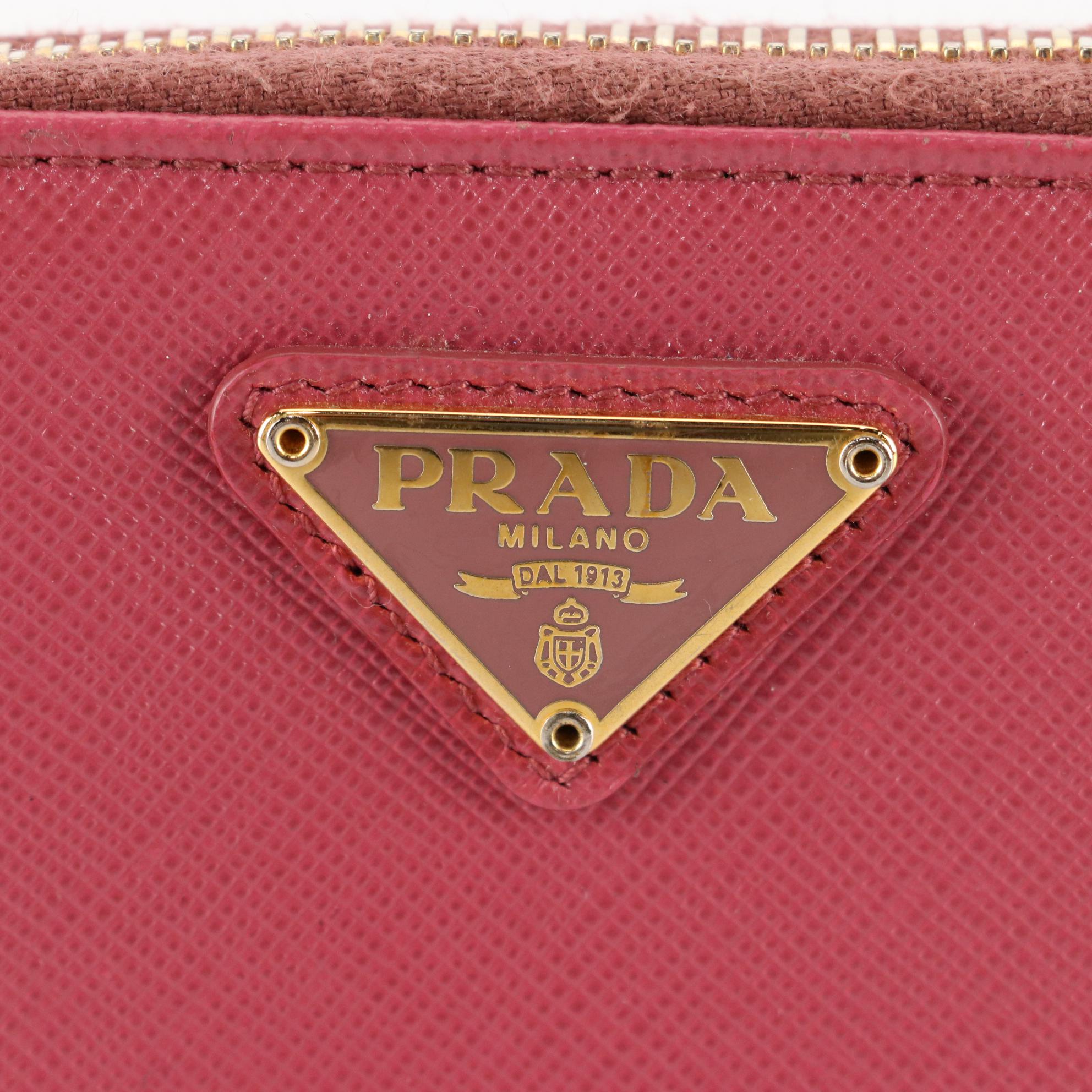 Prada Zip-Around Coin Purse in Saffiano Leather