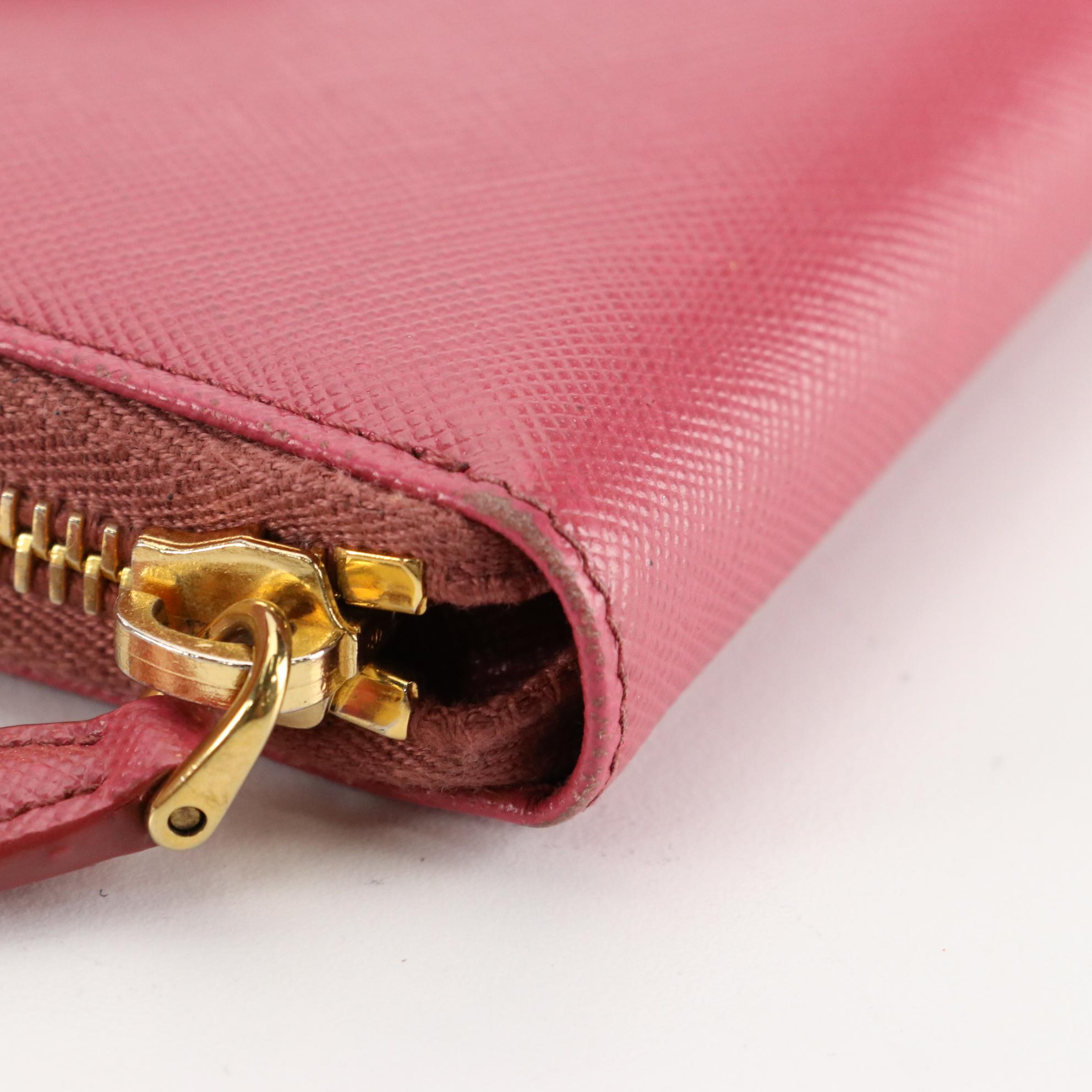 Prada Zip-Around Coin Purse in Saffiano Leather