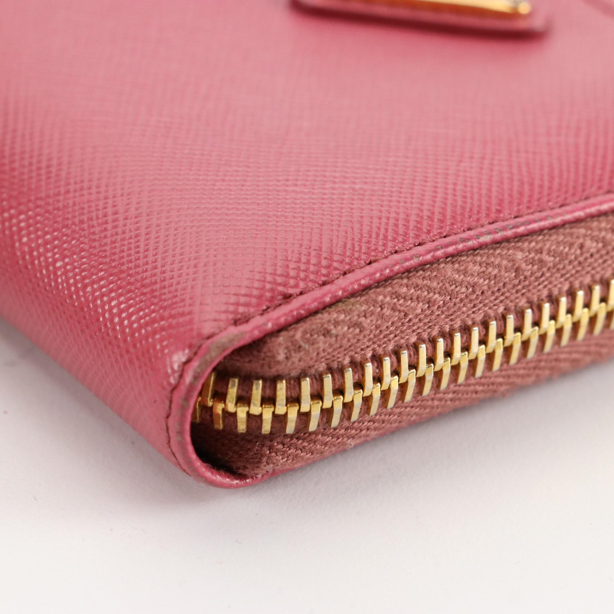 Prada Zip-Around Coin Purse in Saffiano Leather