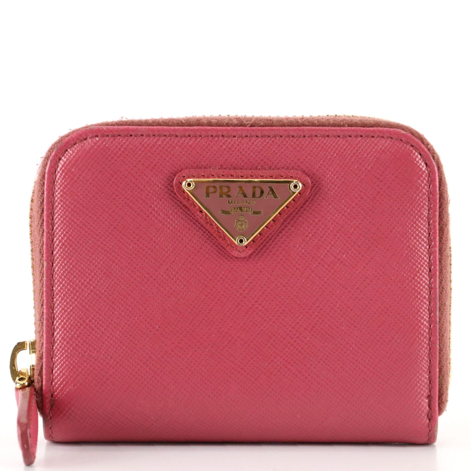 Prada Zip-Around Coin Purse in Saffiano Leather