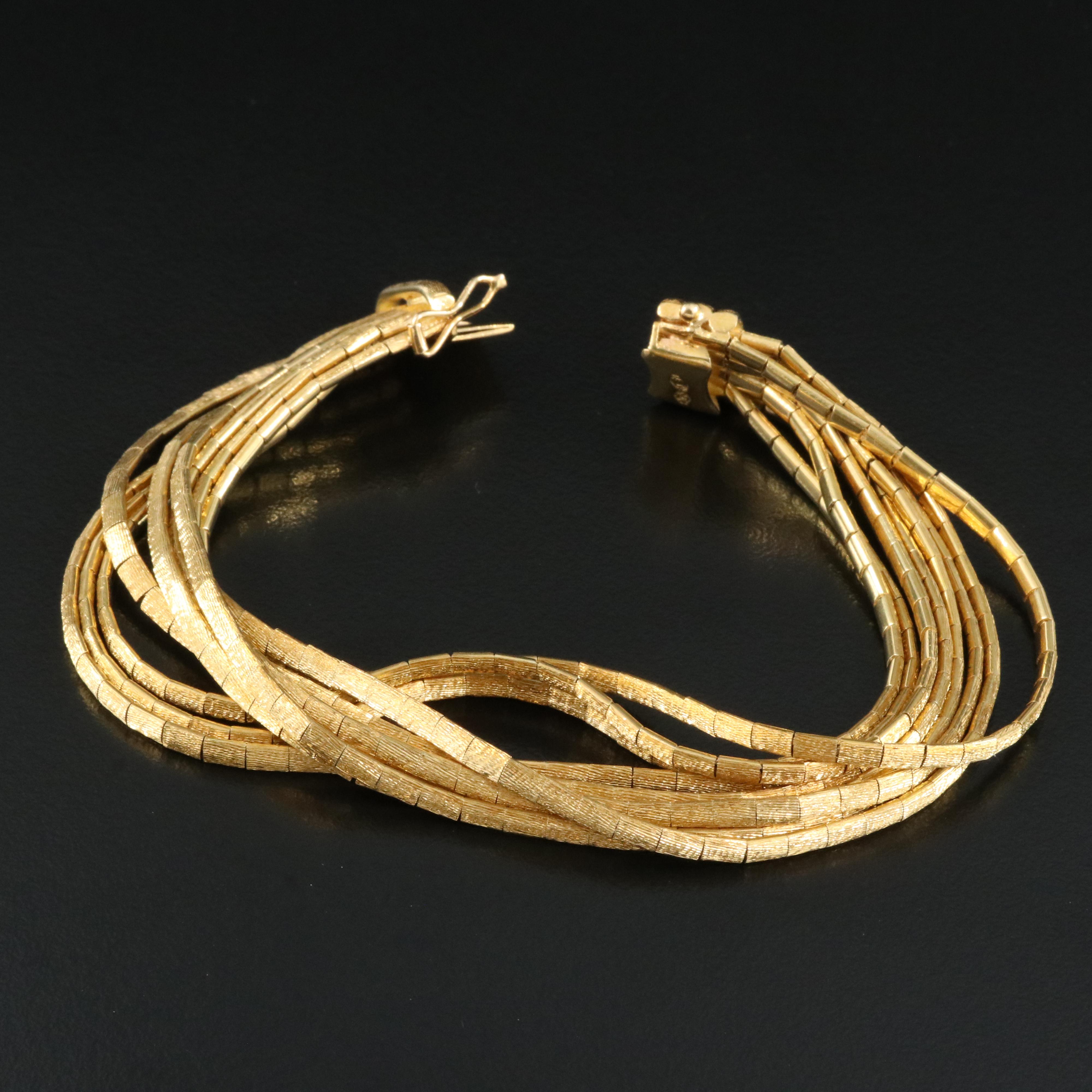 Vintage Frasson Amalia di Giulio 18K Multi-Strand Bracelet