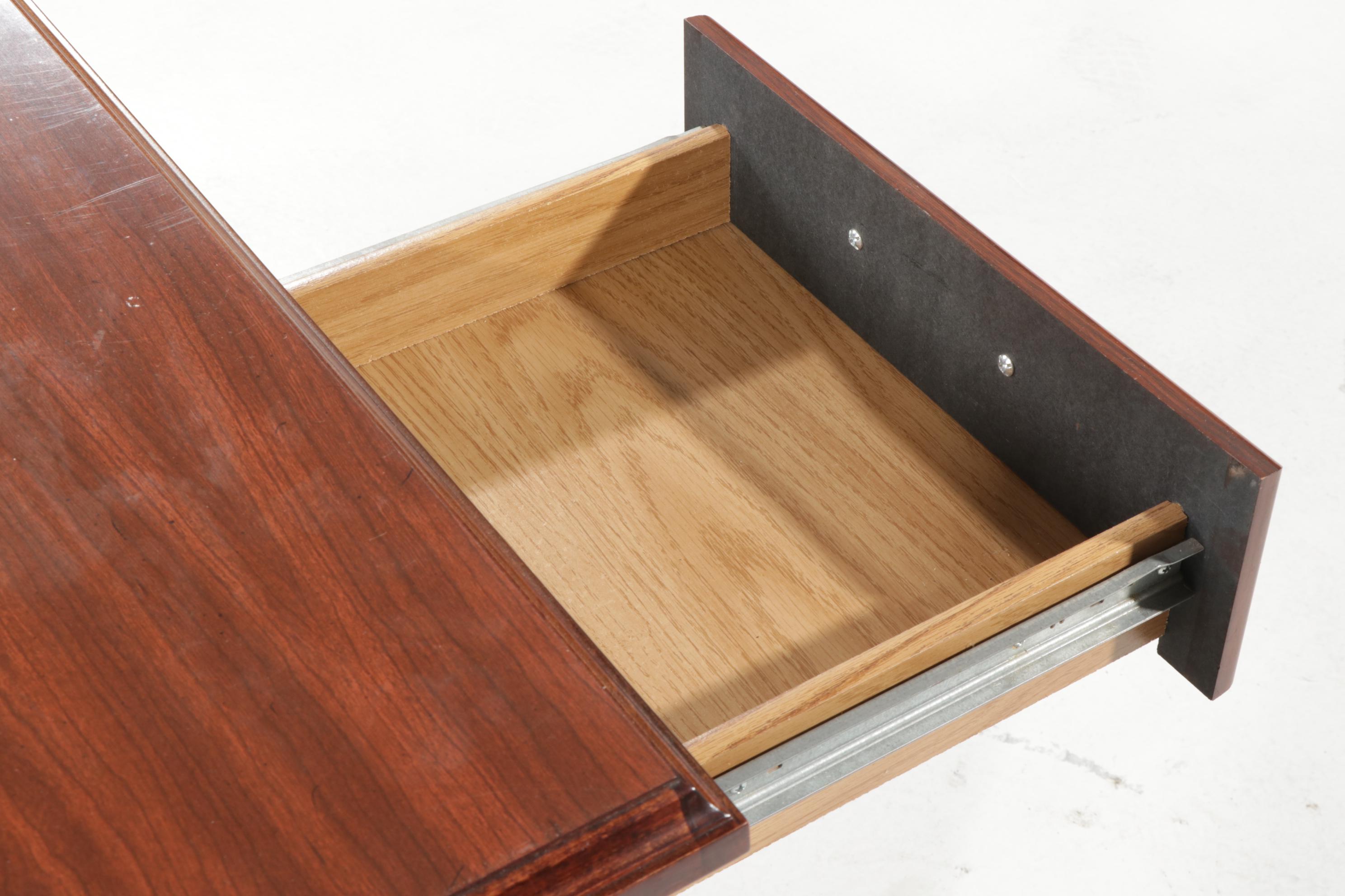 Wood Finish Double Pedestal Desk