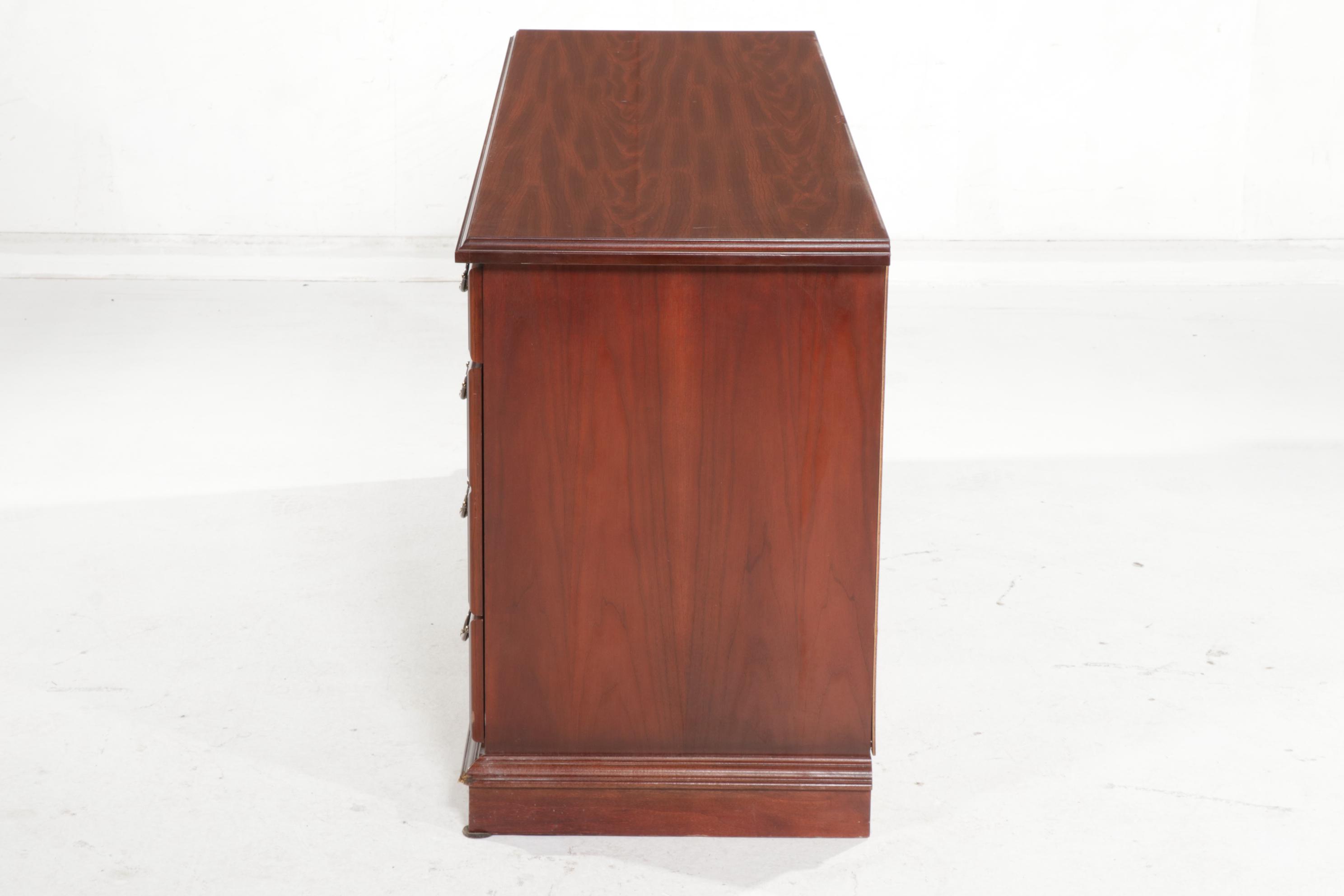 Wood Finish Double Pedestal Desk