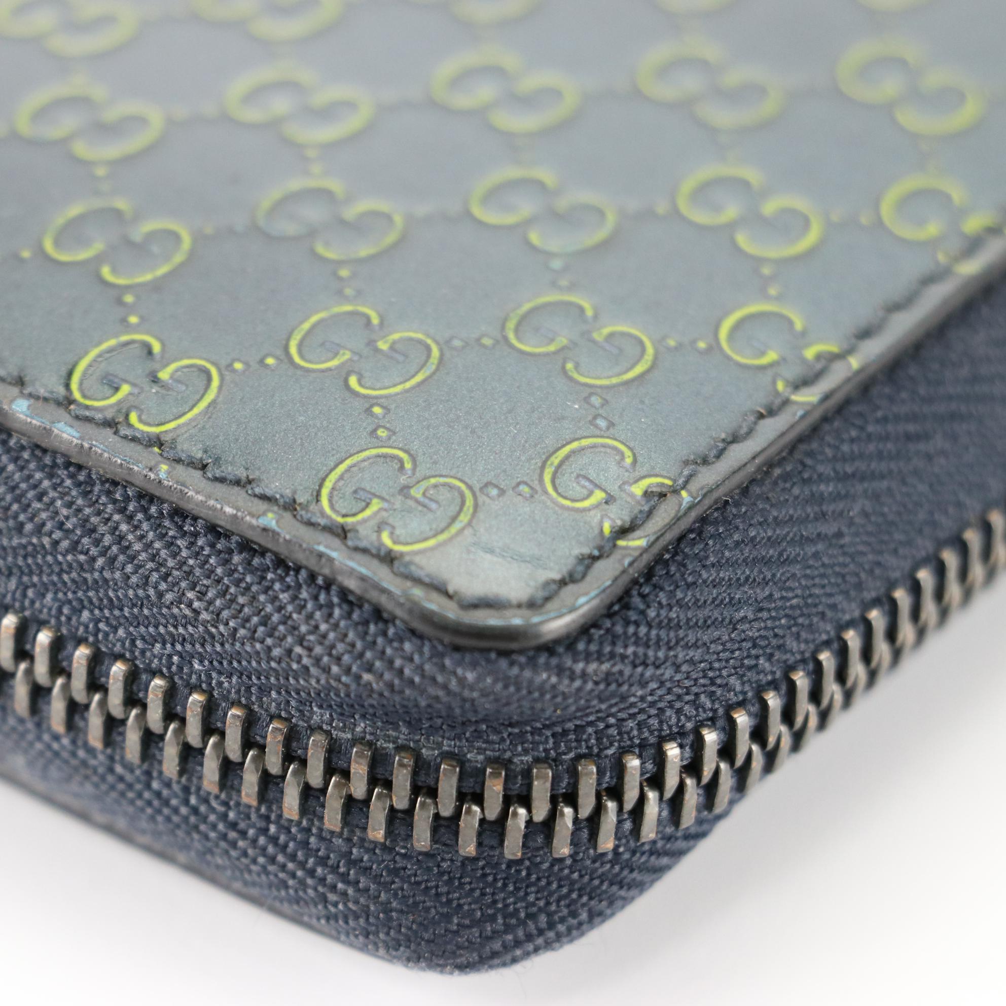 Gucci Guccissima Patent Leather Zip Wallet