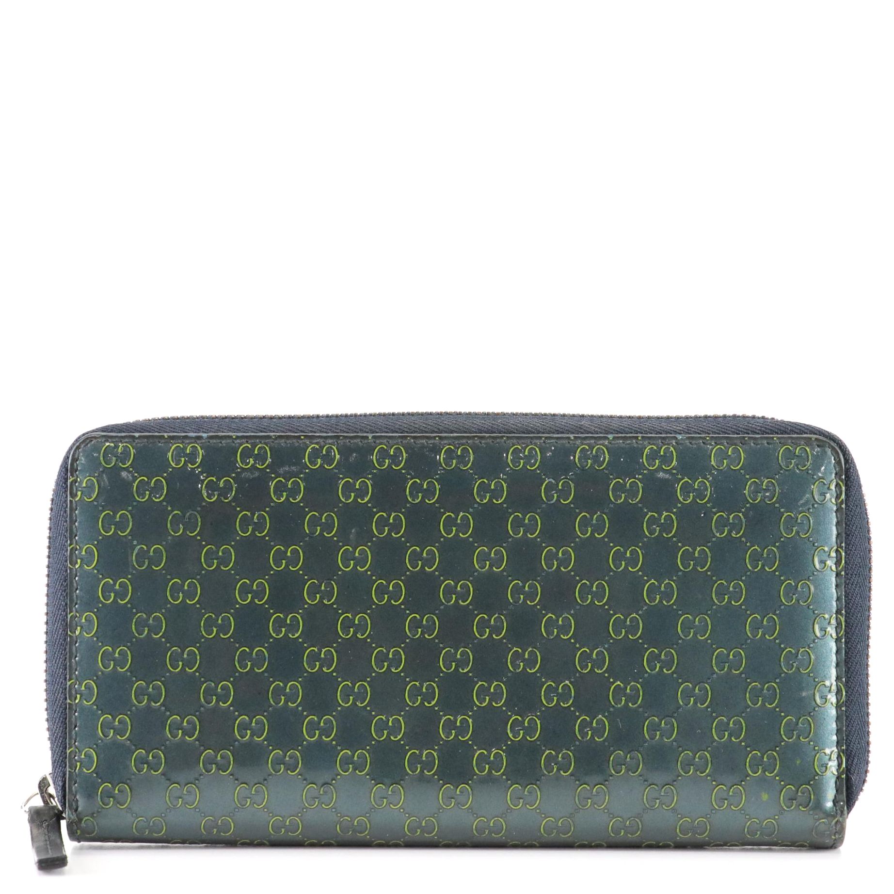 Gucci Guccissima Patent Leather Zip Wallet