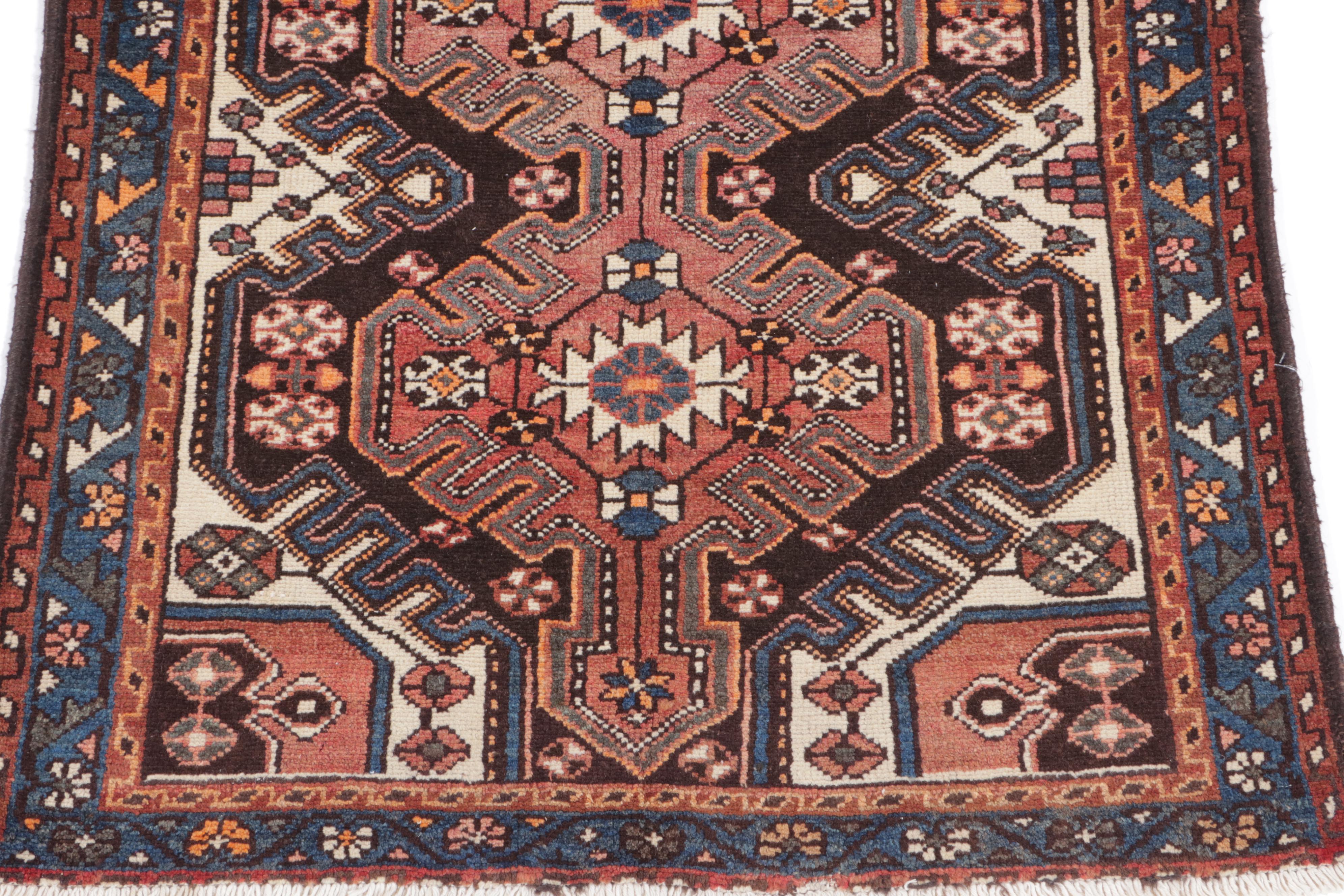 3'8 x 5'2 Hand-Knotted Persian Hamadan Area Rug