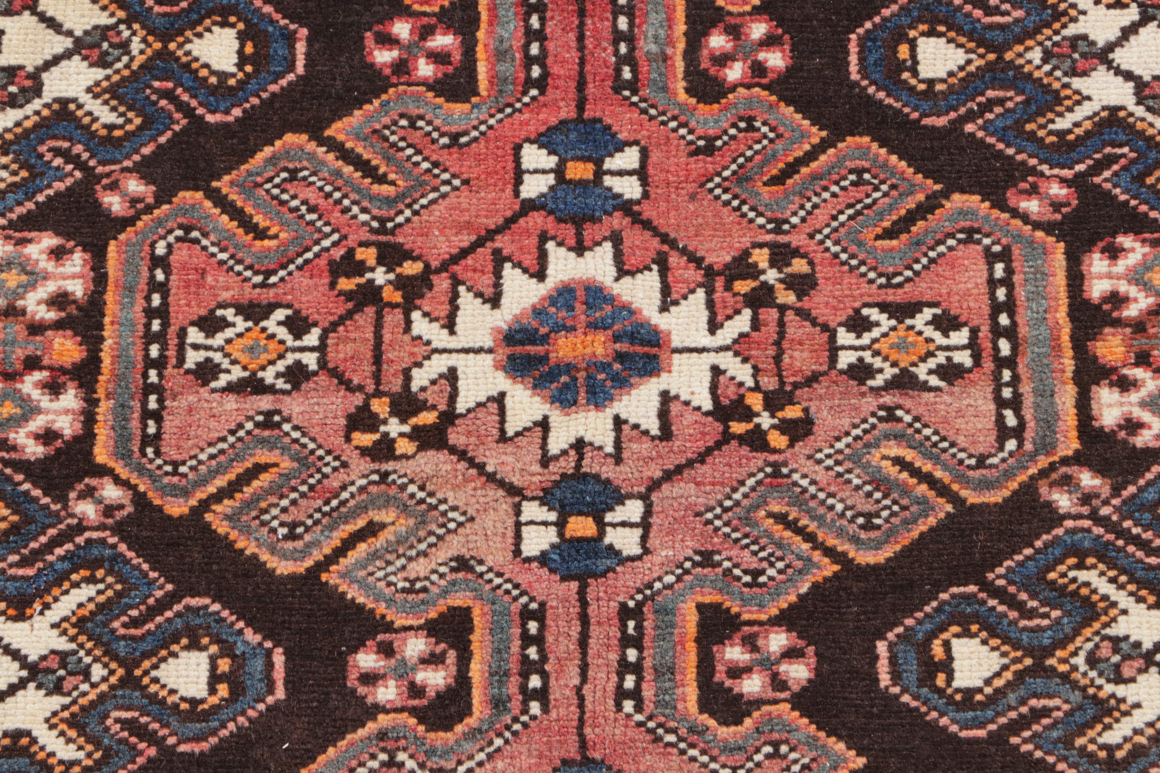 3'8 x 5'2 Hand-Knotted Persian Hamadan Area Rug