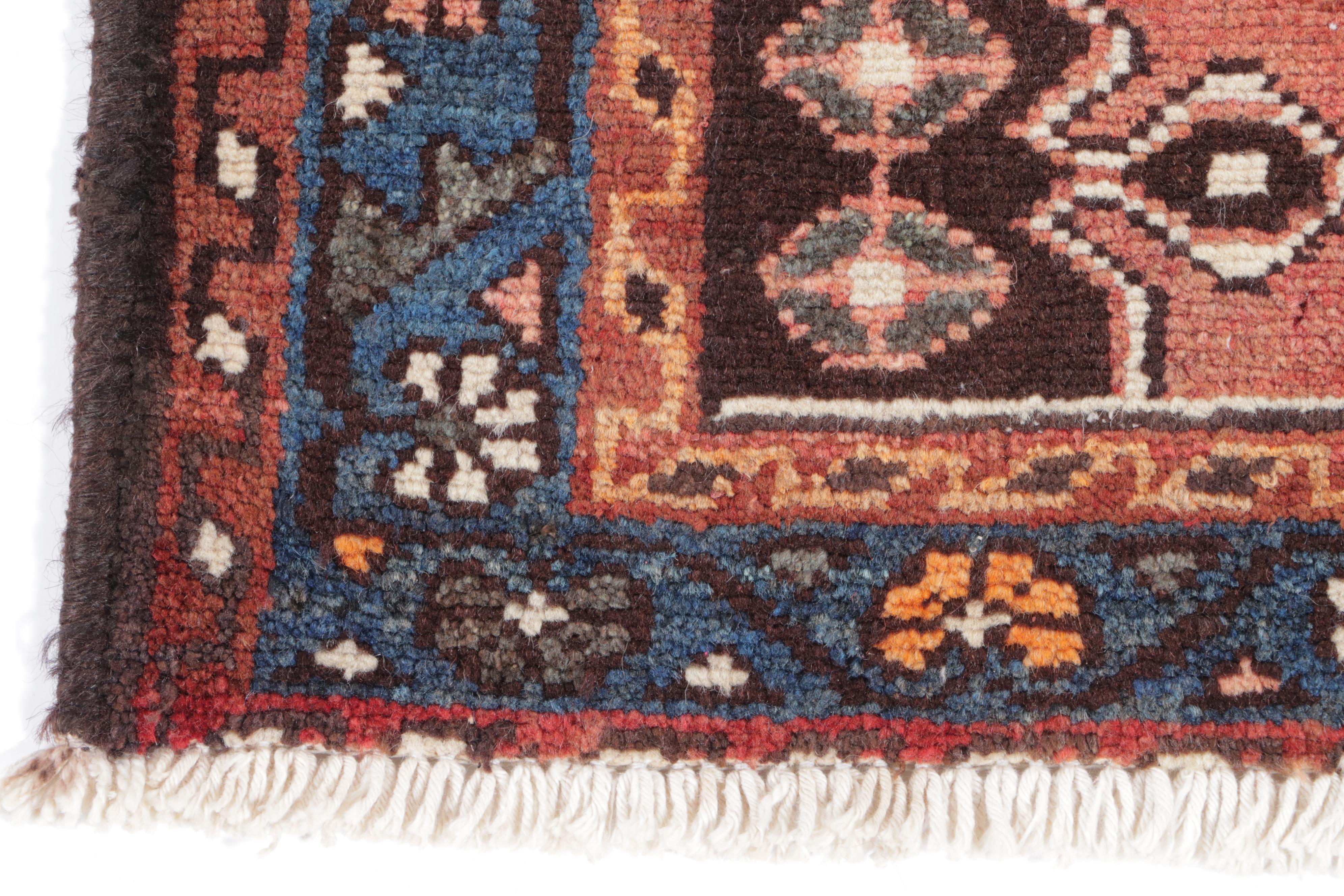 3'8 x 5'2 Hand-Knotted Persian Hamadan Area Rug