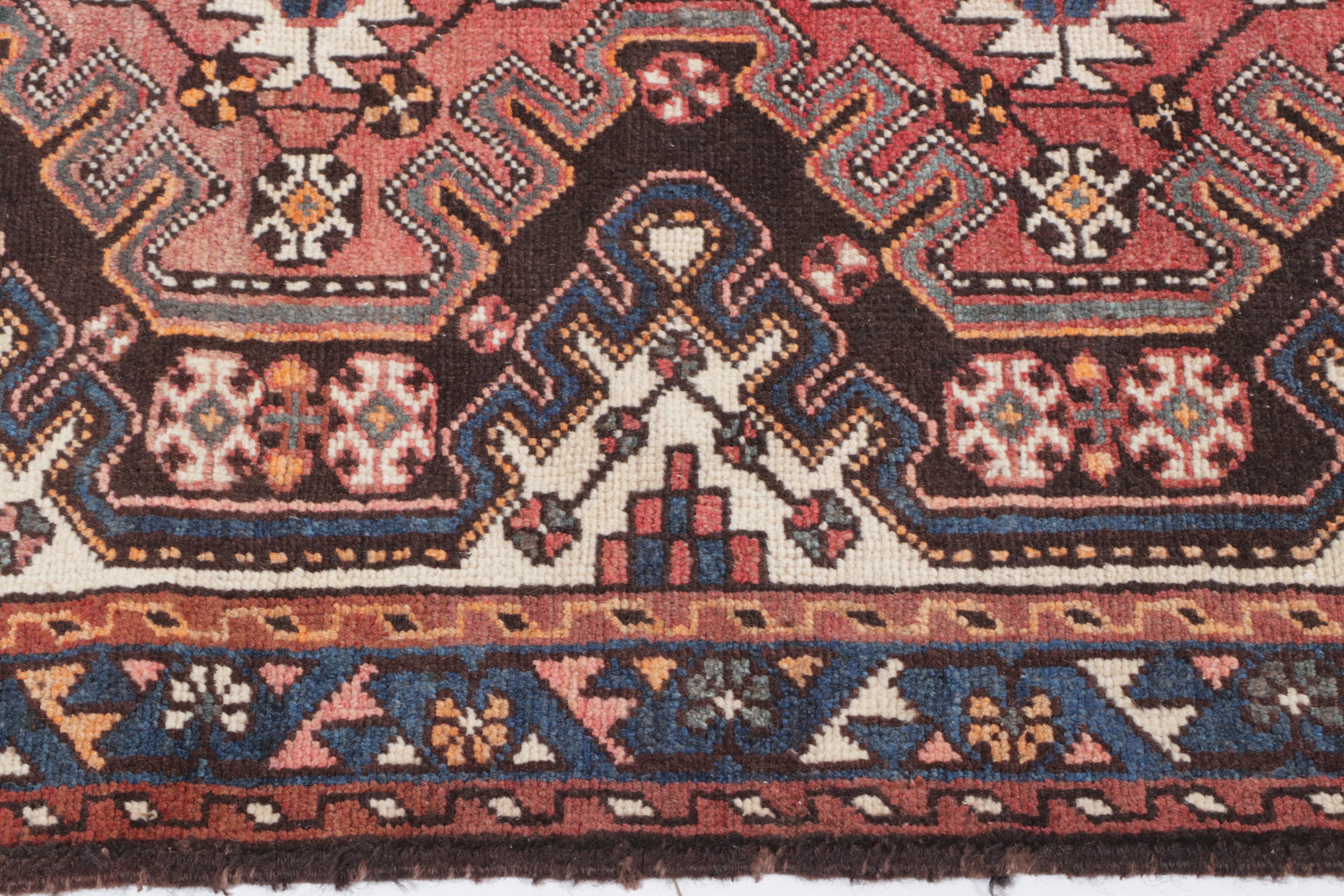 3'8 x 5'2 Hand-Knotted Persian Hamadan Area Rug