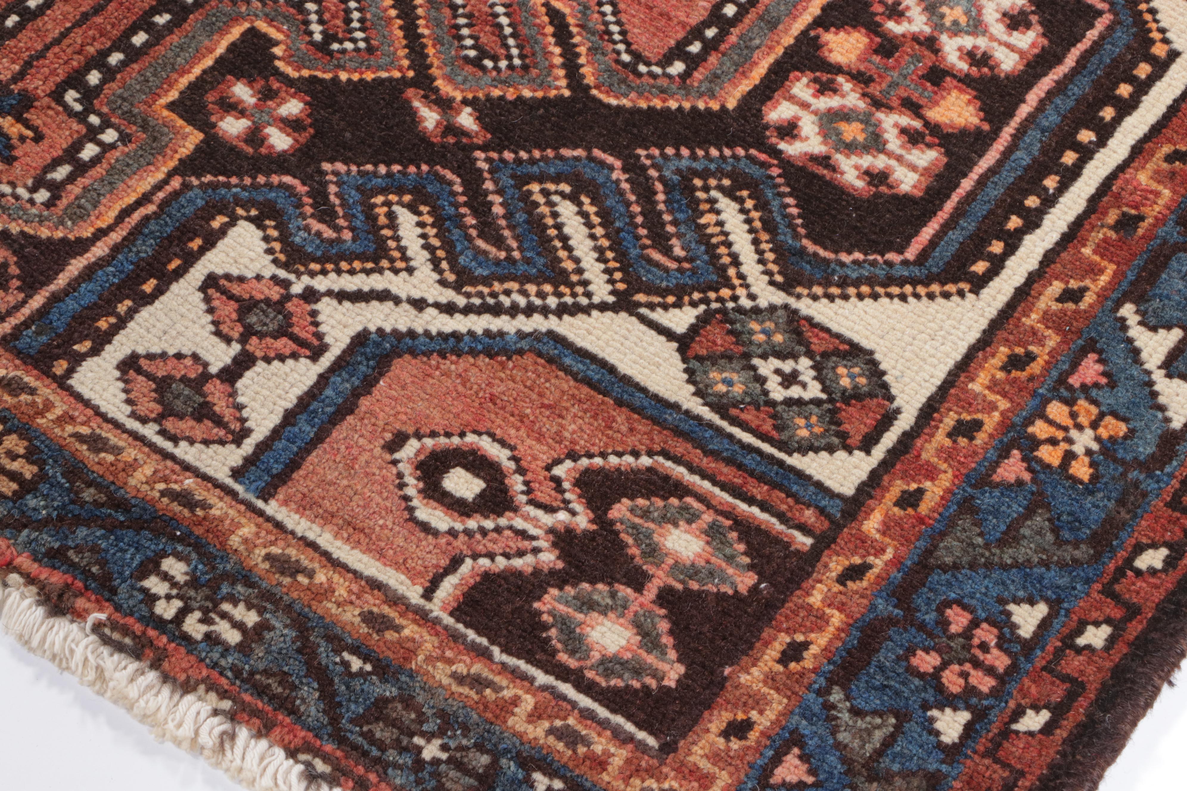 3'8 x 5'2 Hand-Knotted Persian Hamadan Area Rug