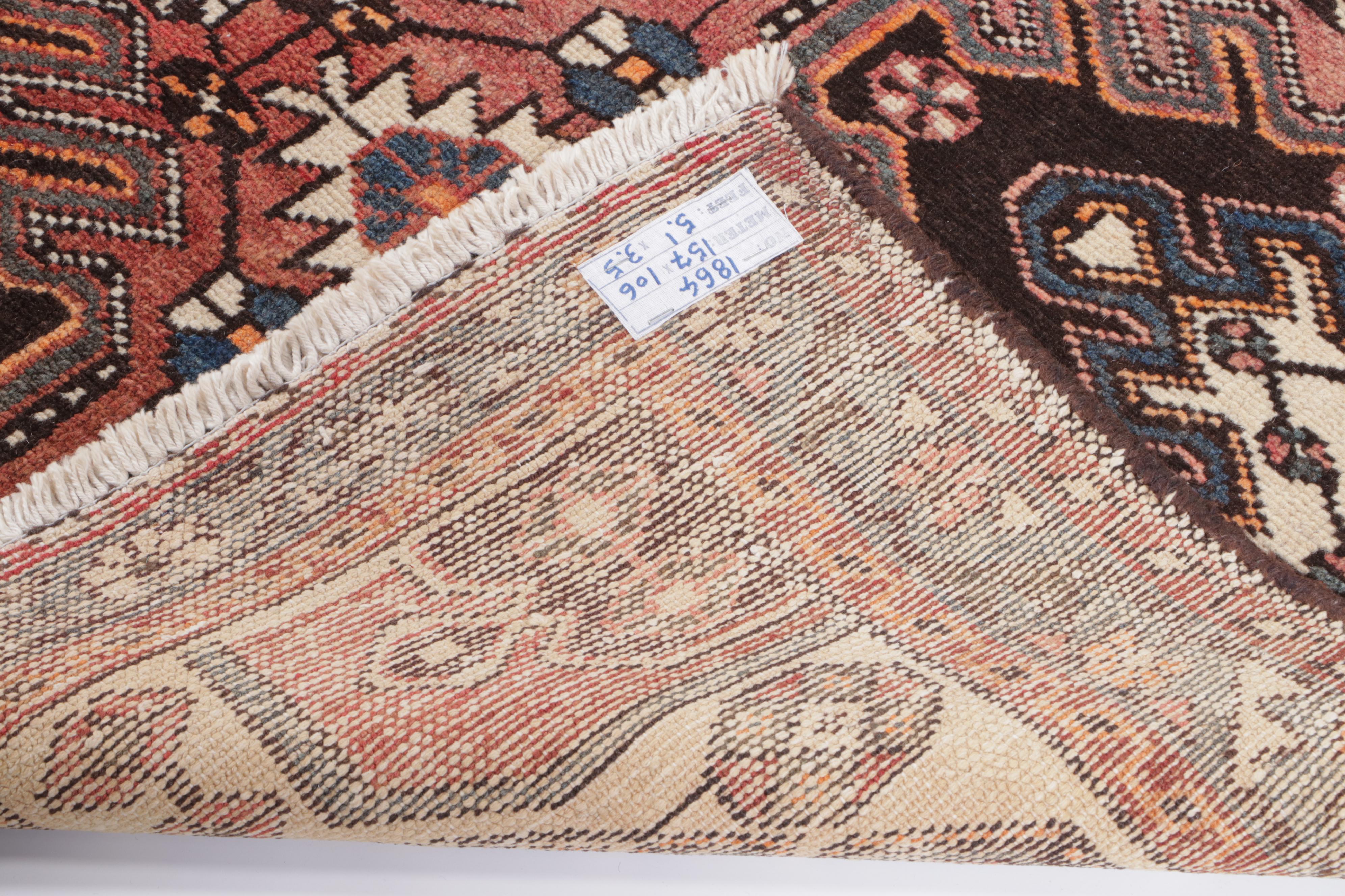 3'8 x 5'2 Hand-Knotted Persian Hamadan Area Rug