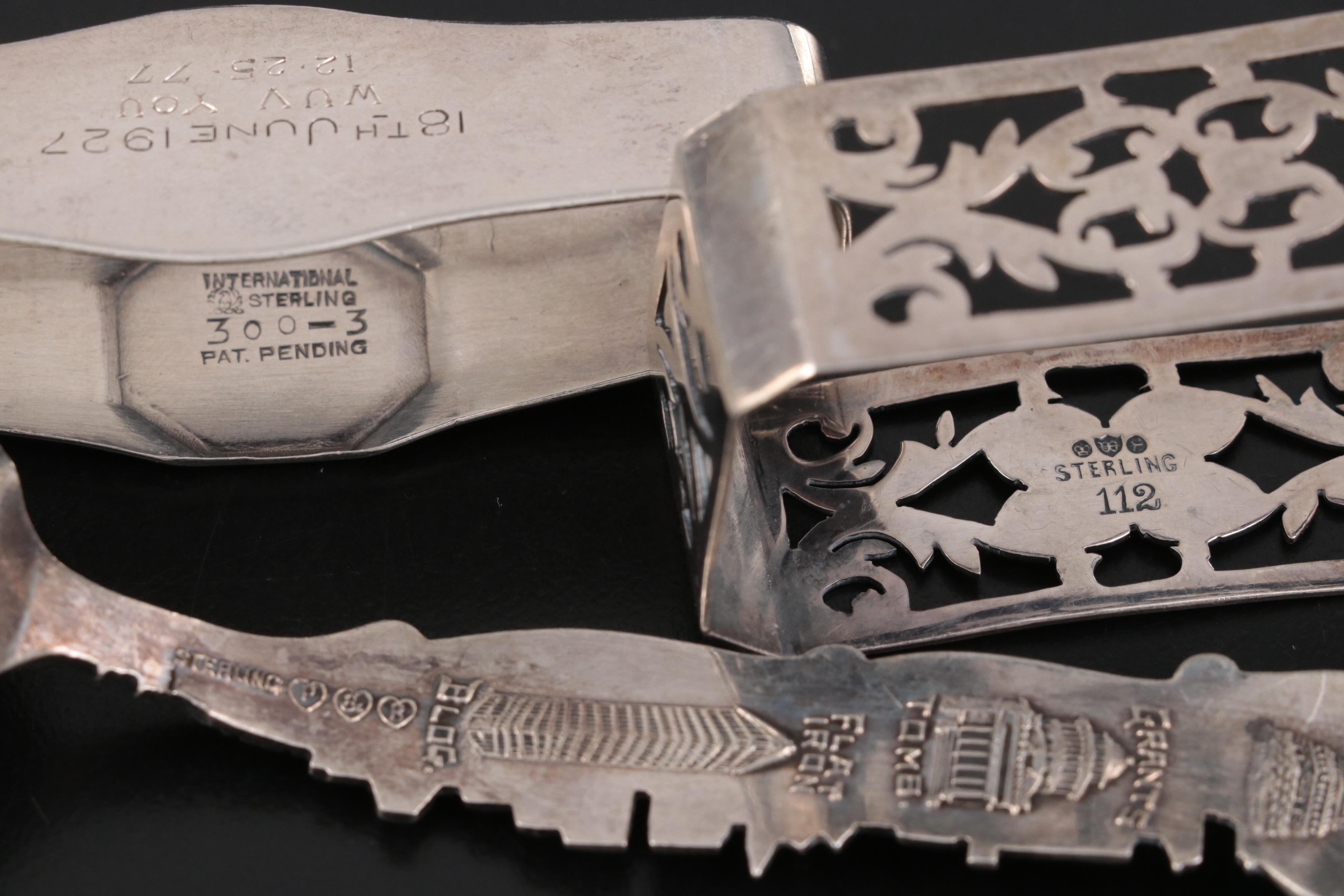 La Pierre Mfg. Co. Sterling Trumpet Vase with Sterling and Plate Napkin Rings