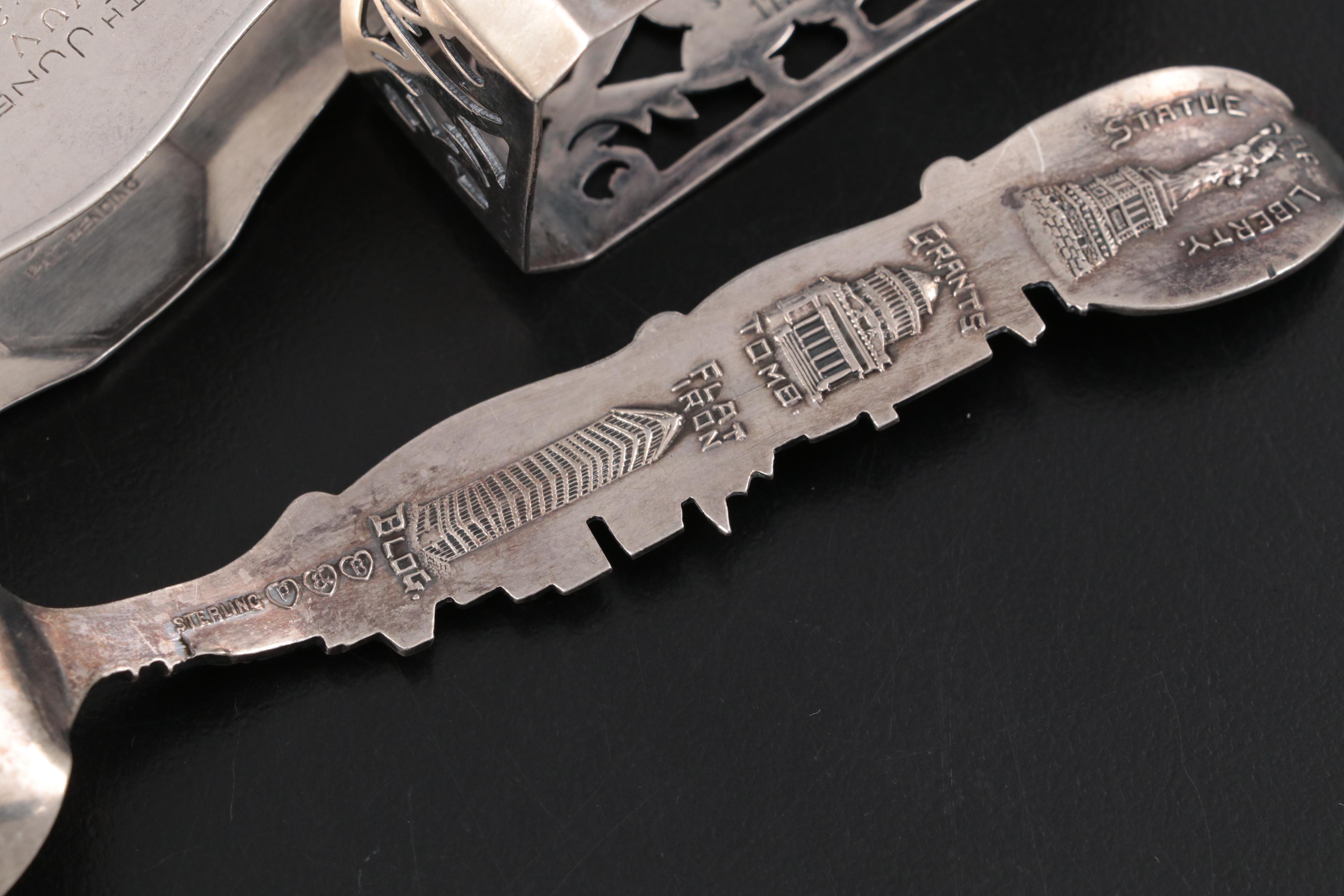 La Pierre Mfg. Co. Sterling Trumpet Vase with Sterling and Plate Napkin Rings